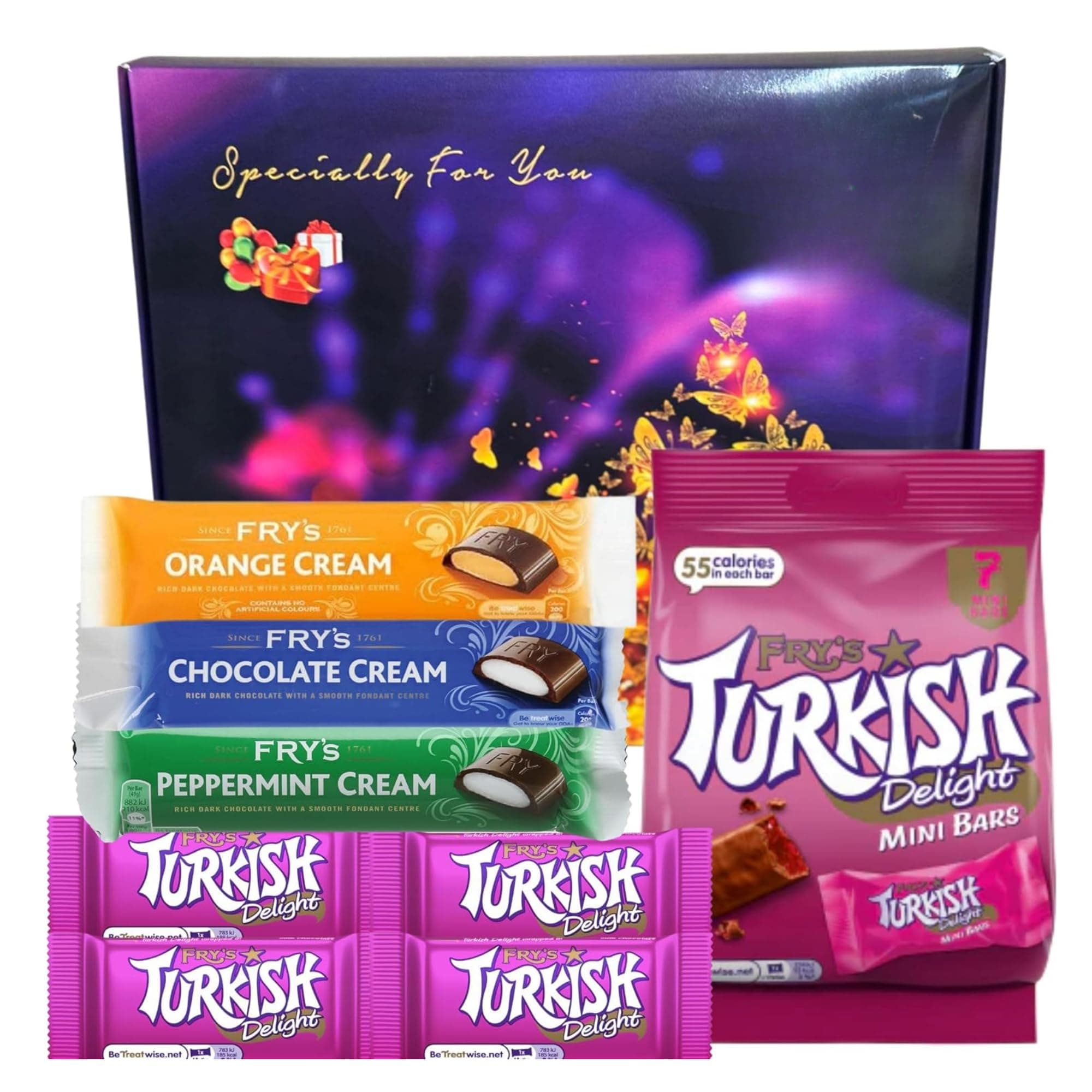 Turkish Delight Milk Chocolate Christmas Hamper – Festive Gift Box with Mini Delights & Dairy Milk Bar | Xmas Eve Presents for Women, Men, Kids, Friends & Loved Ones