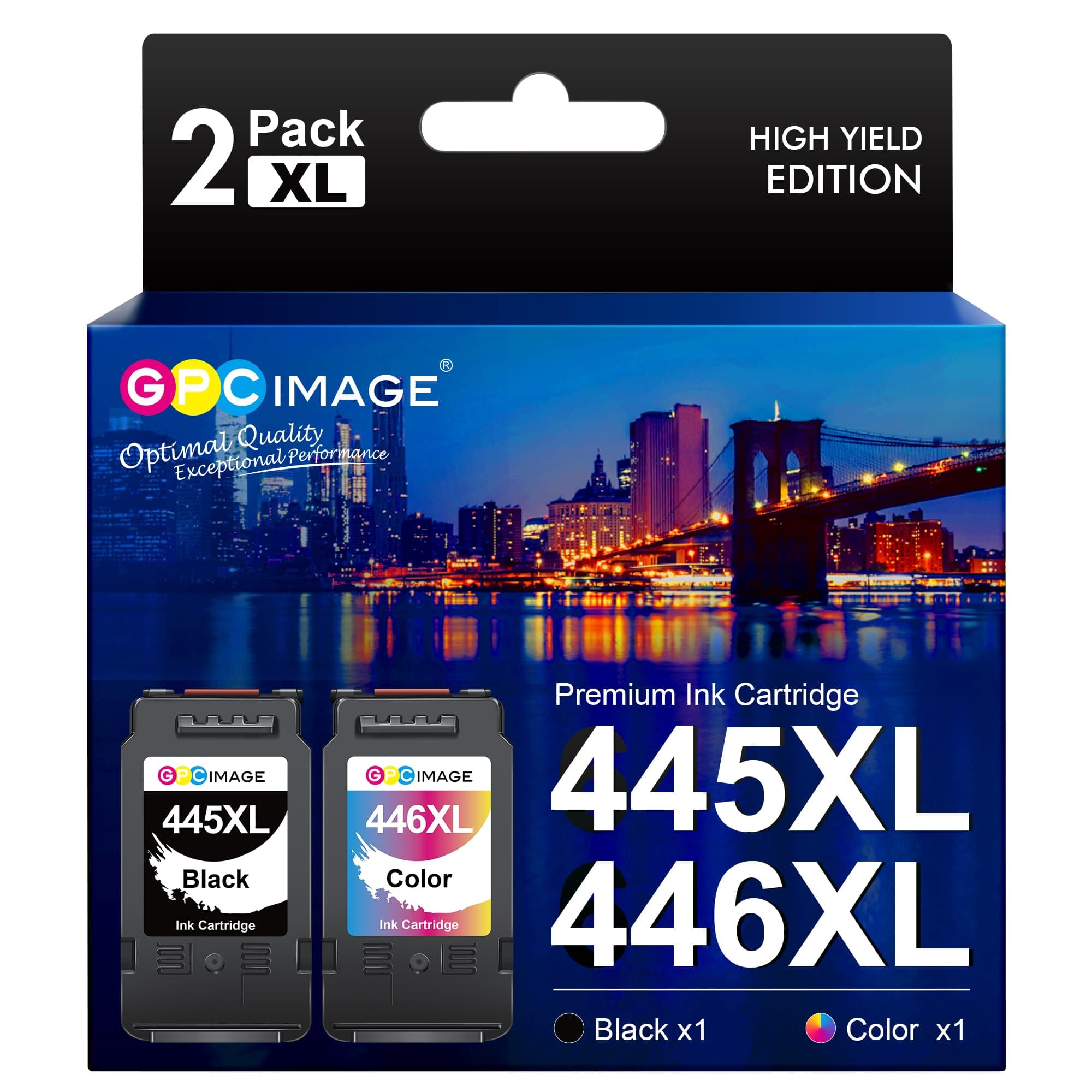 GPC Image PG-445XL CL-446XL Replacement for canon 445 446 ink cartridge for Canon 445XL 446XL Combo Pack for Ip2840 Mg2440 Mg2540 Mg2940 Printers