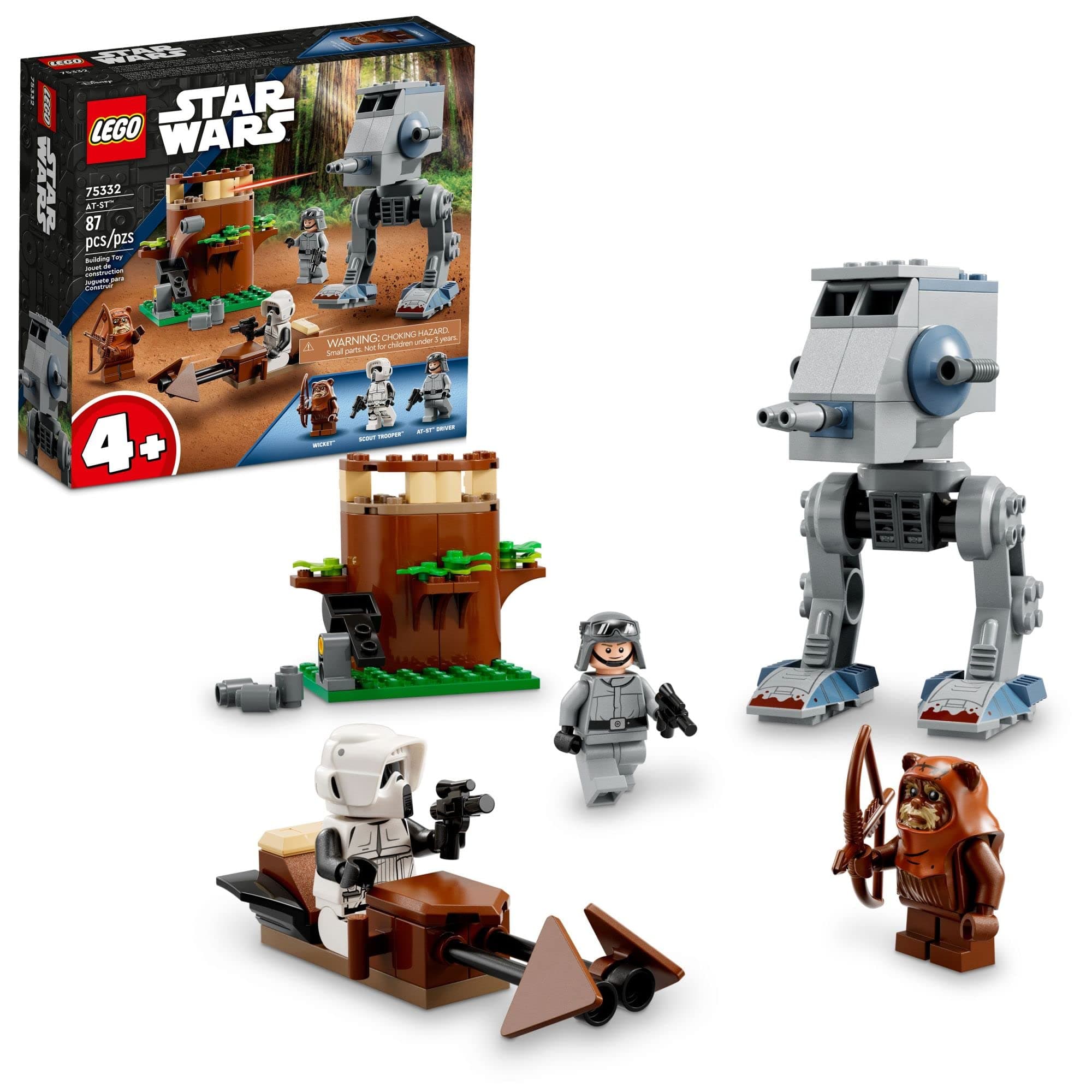 Star Wars at-ST 75332 Toy Building Set - Featuring Wicket The Ewok and Scout Trooper Minifigures, Expand Your Collection, Great Gift for Preschool Kids, Boys, and Girls Ages 4+