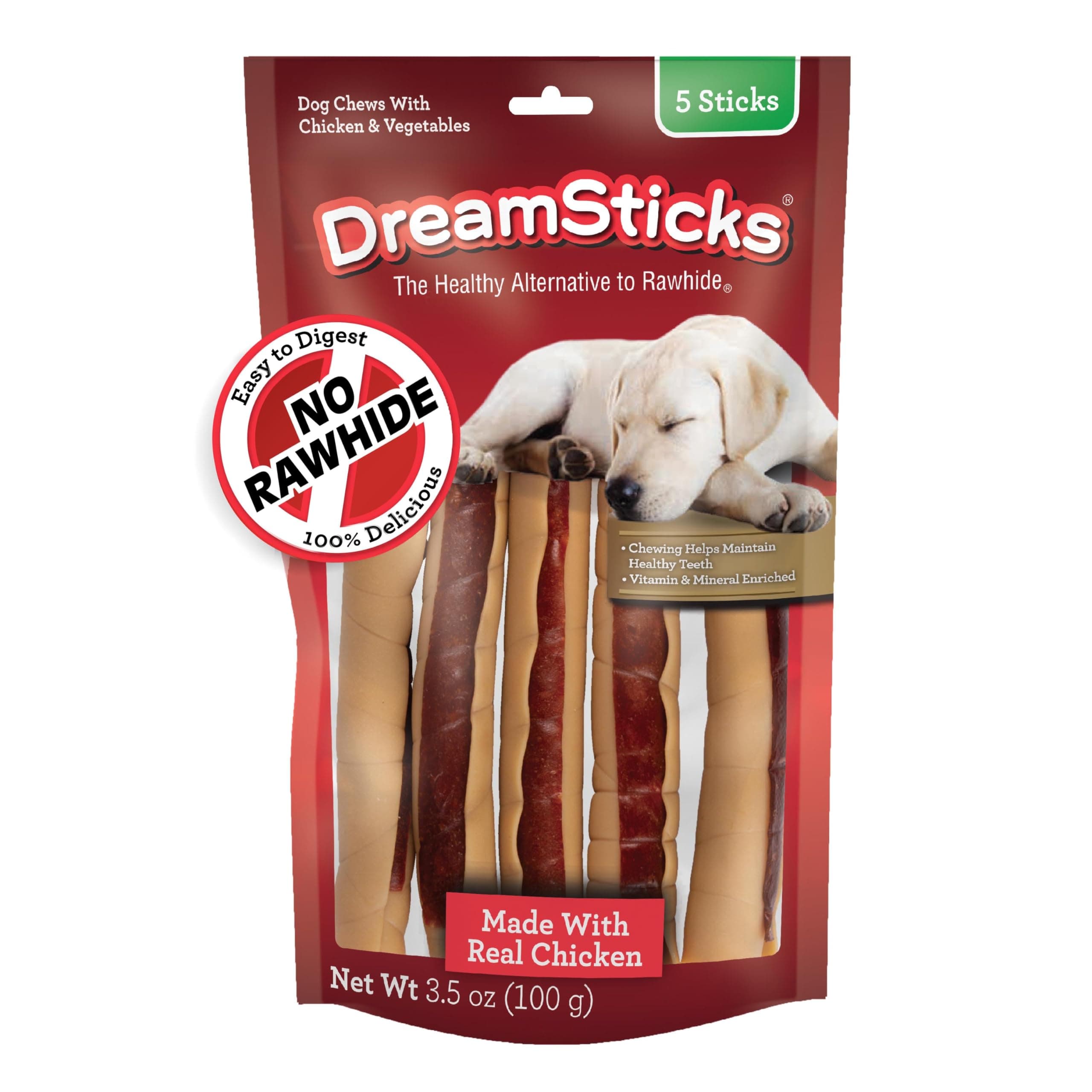Dreamsticks, Vegetable & Chicken Chews, Rawhide Free, 5-Count
