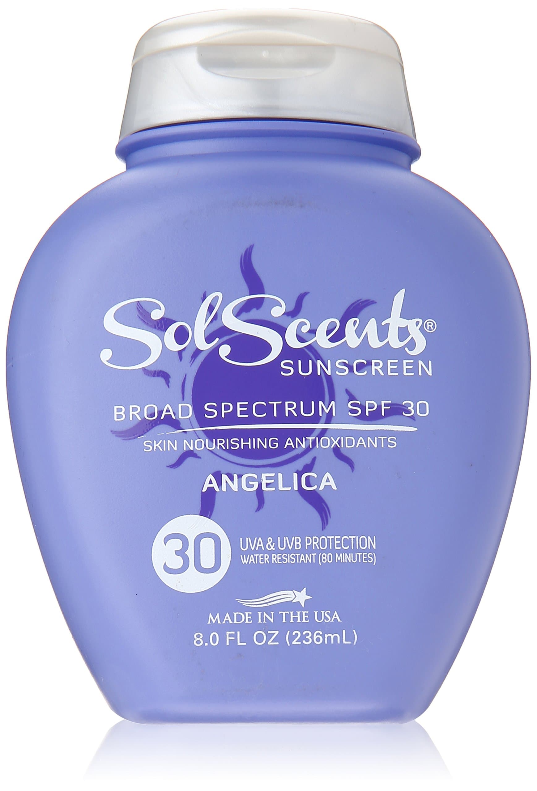 Sunscreen Scented Lotion – SPF 30 – Refreshing Sun Protection For Sensitive Skin, Water-Resistant Natural Sunblock, Moisturizes & Protects Skin From UVA & UVB Rays - Angelica Scent