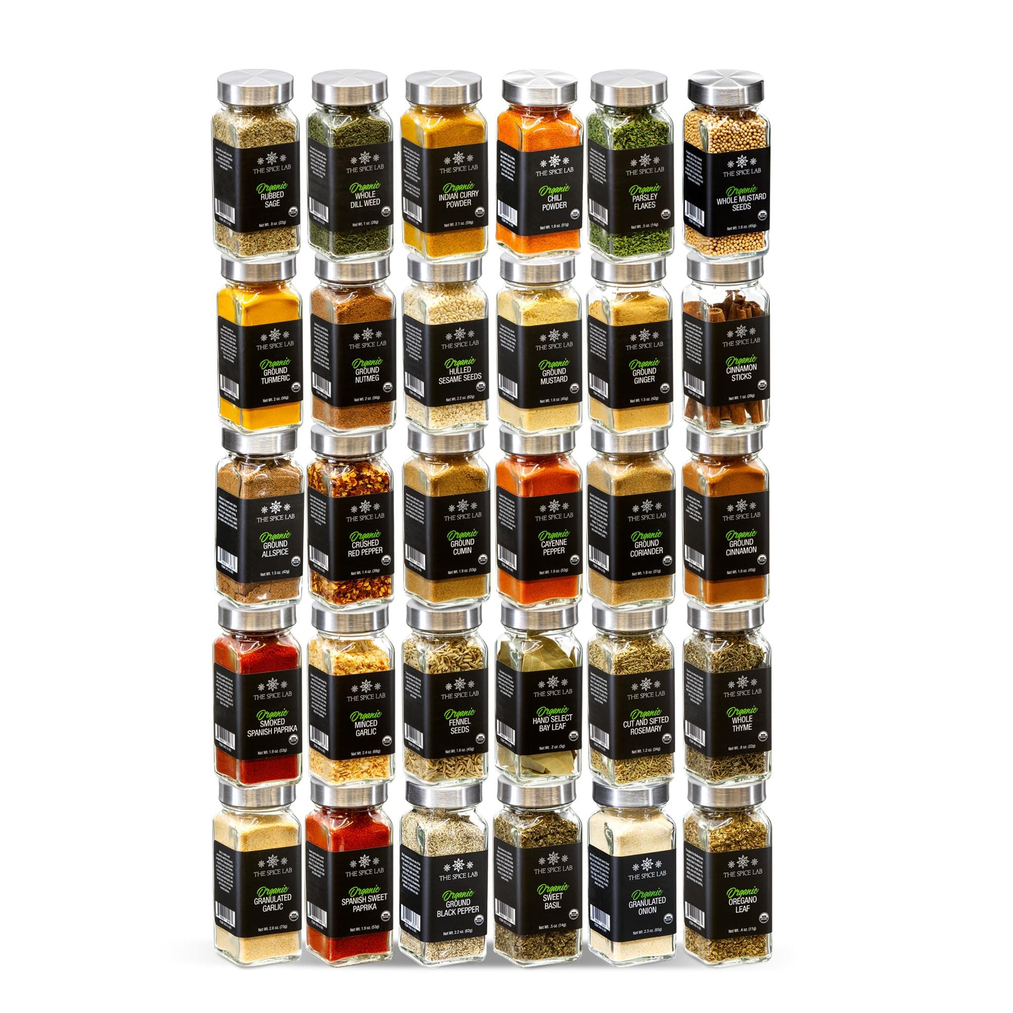 The Spice Lab Complete Spices and Seasonings Set (30 Pack)