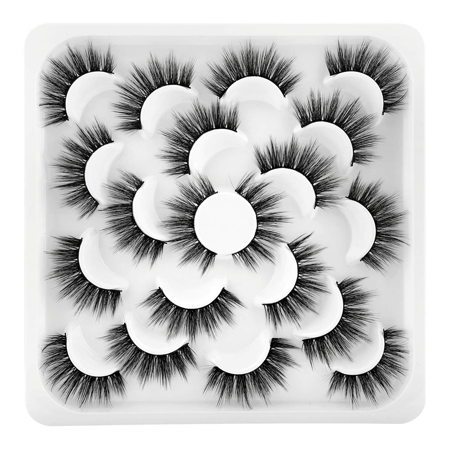 Newcally False Eyelashes 20MM 3D Long Dramatic Faux Mink Long Thick Lashes 10 Pairs Pack