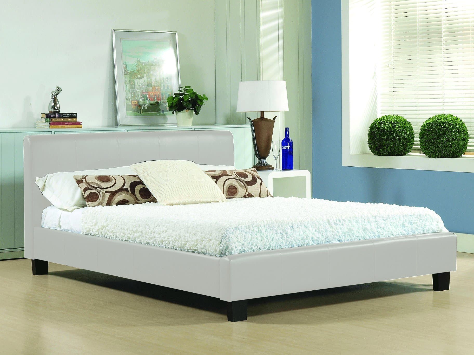 Sleep Factory Ltd Modern Prado Bed Frame, 4FT6 Double in White