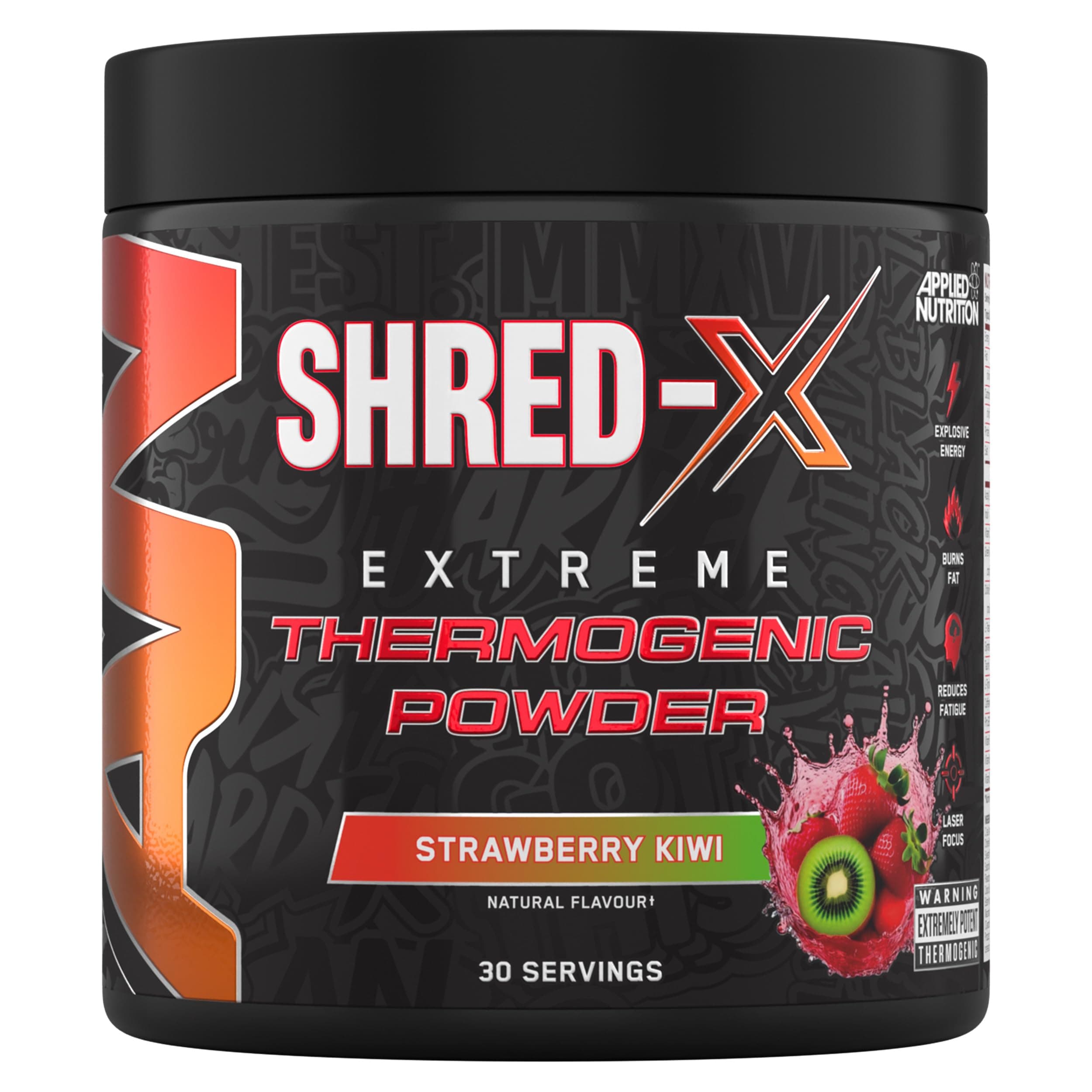 Shred X Fat Burner - ABE All Black Everything Fat Burner, Thermo Weight Management (300g - 30 Servings) (Strawberry Kiwi)