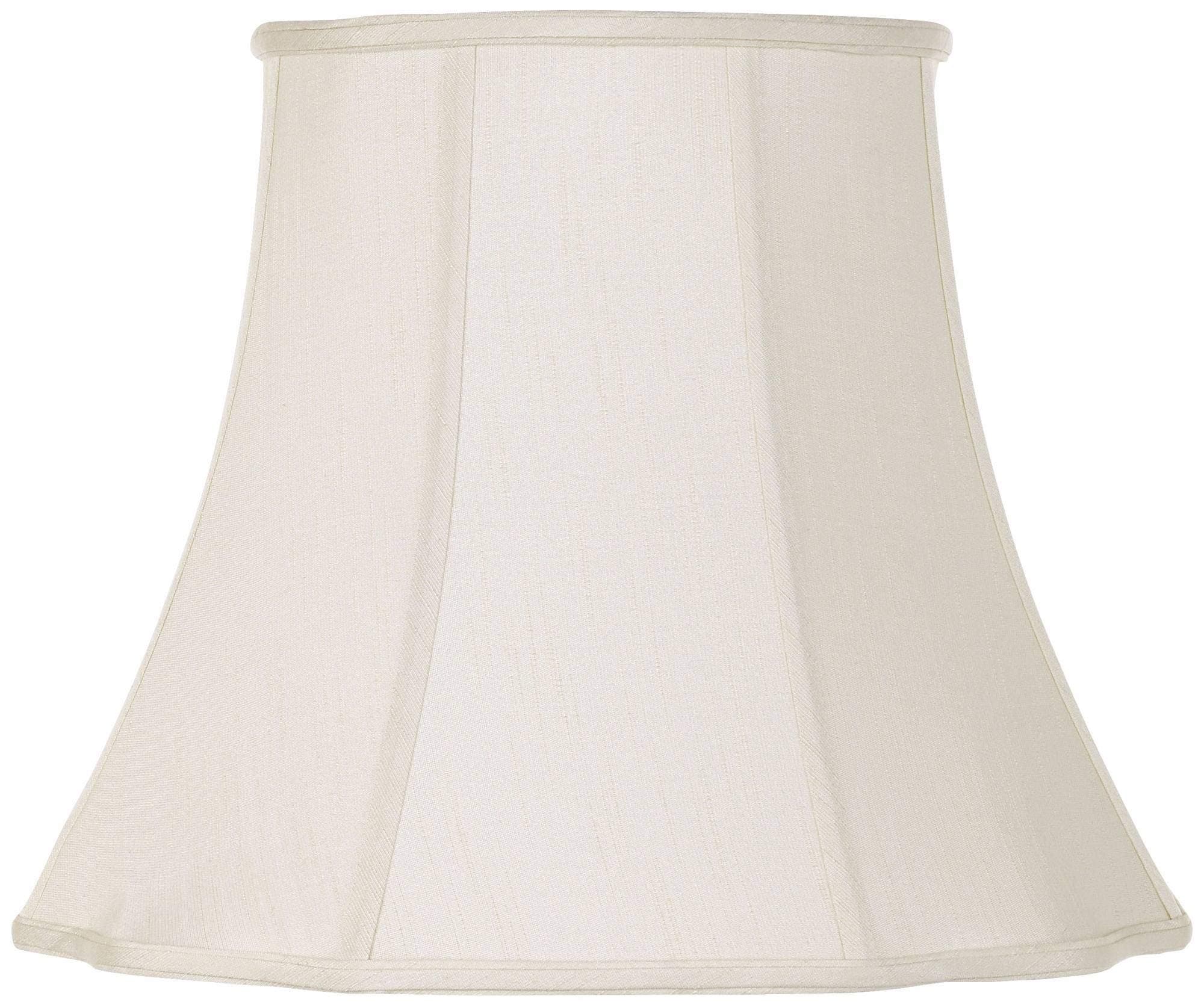 Creme Bell Large Curve Cut Corner Lamp Shade (Pre-Assembled) 11" Top x 18" Bottom x 15" Slant x 14.5" High (Spider) Replacement with Harp and Finial - Springcrest