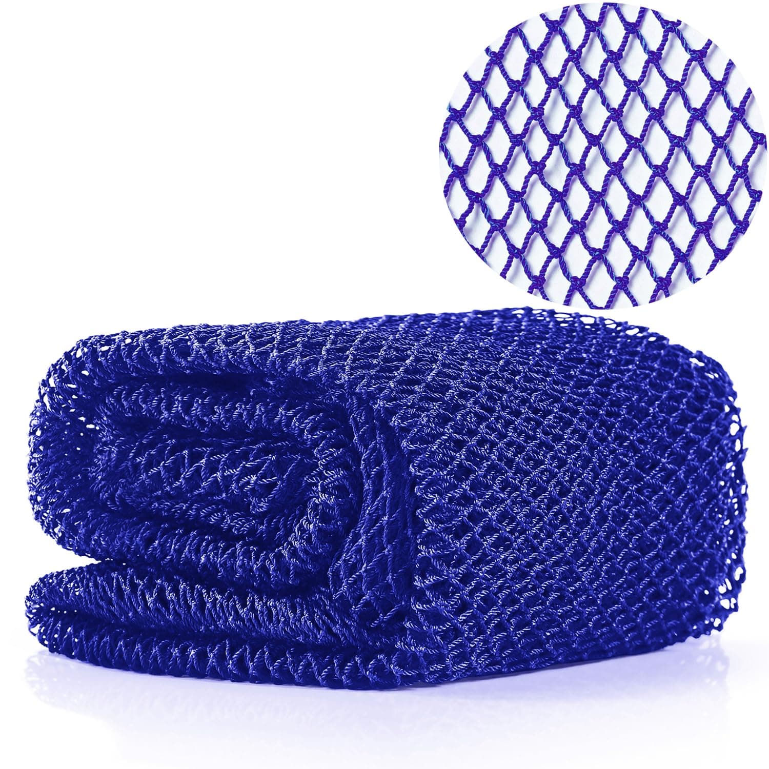 African Net Long Bath Net Sponge,JASSINS African Bathing Sponge,Body Exfoliating Long Net Shower Body Scrubber Back Scrubber Skin Smoother,Stretch Length to 66 INCH (Blue)