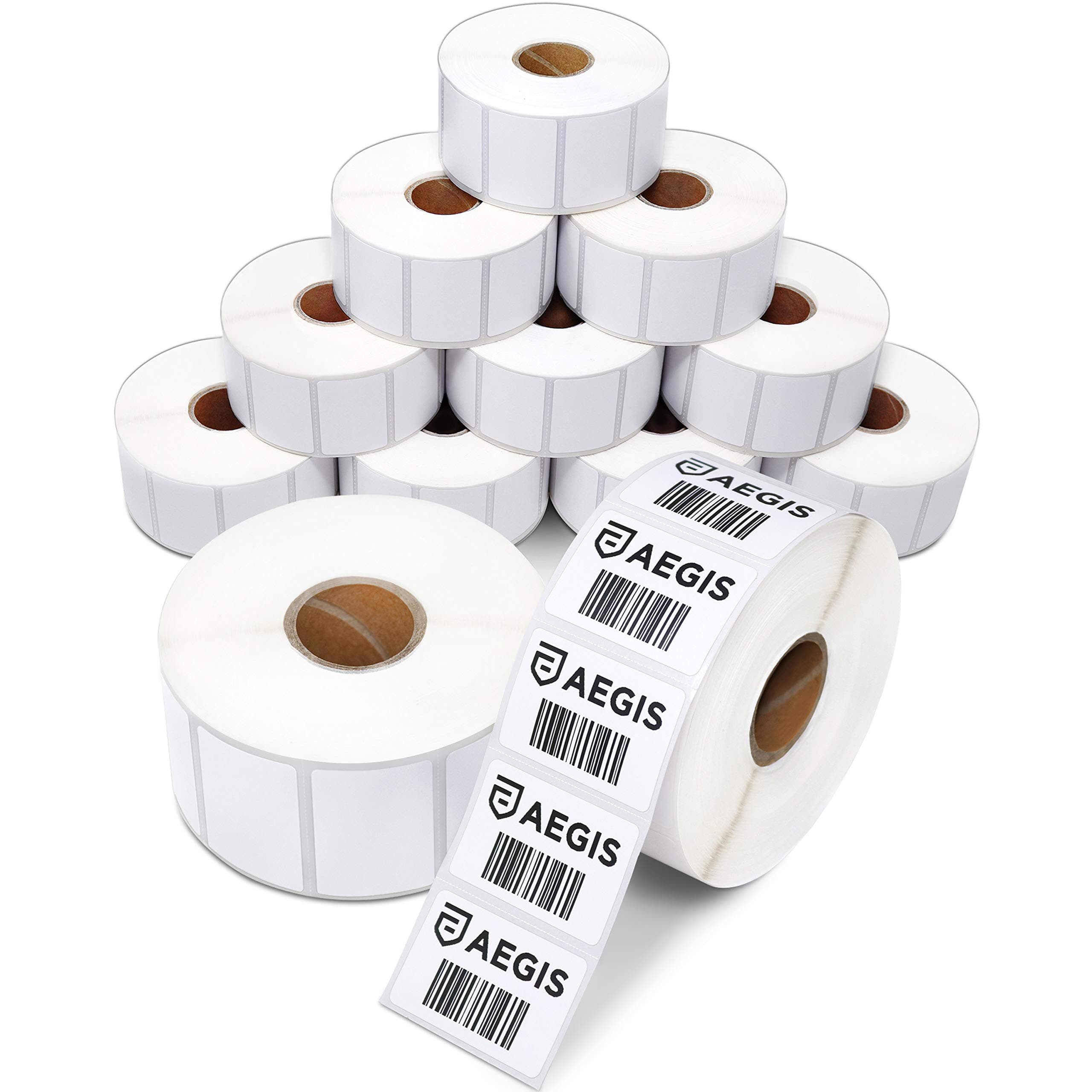 1.5" X 1" Direct Thermal Labels (12 Rolls, 1300 Labels/Roll) Multipurpose for QR Codes - Perforated, Compatible with Zebra Desktop Printers - NOT Rollo Compatible