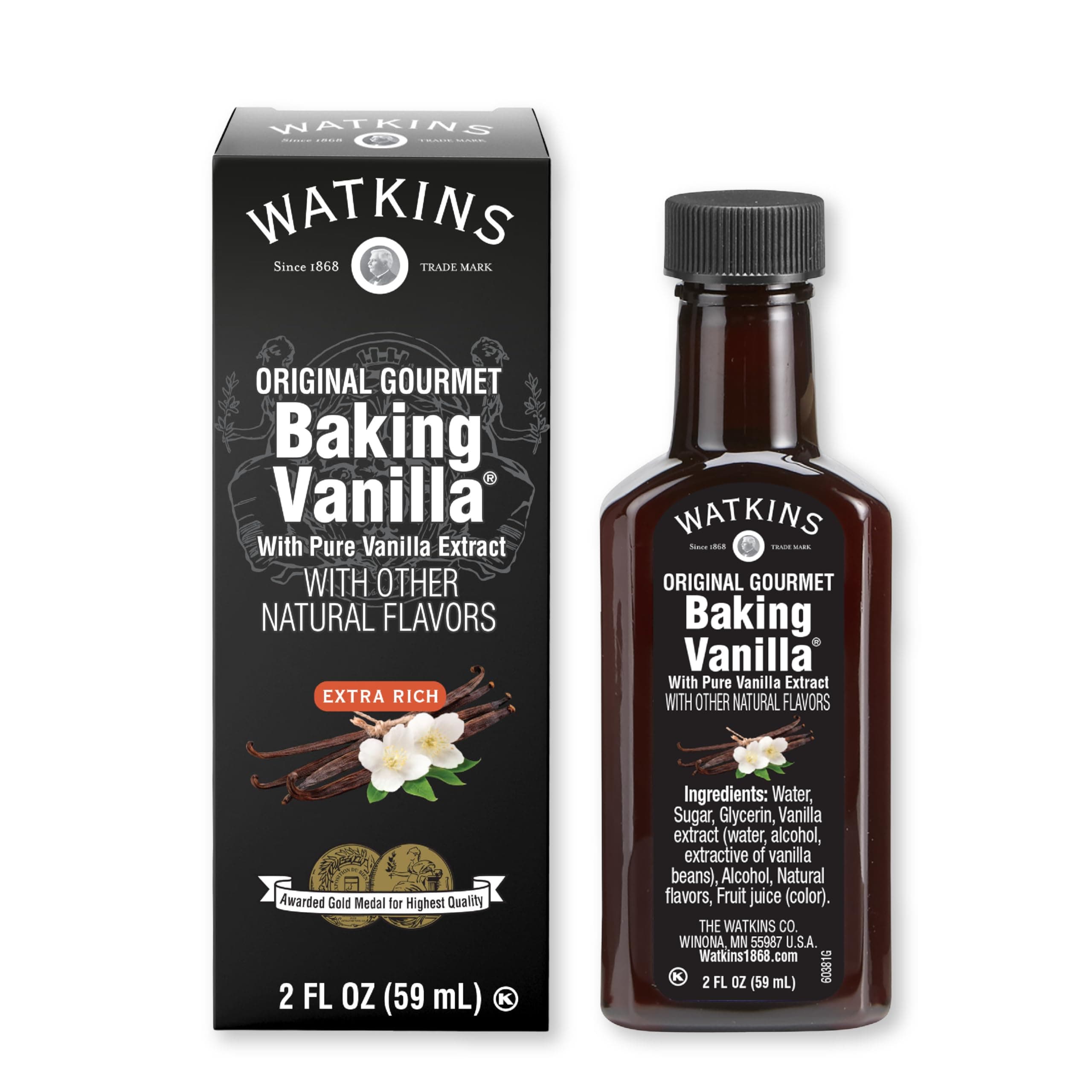 All Natural Original Gourmet Baking Vanilla with Pure Extract, 2 fl. oz. Bottle, 1-Pack