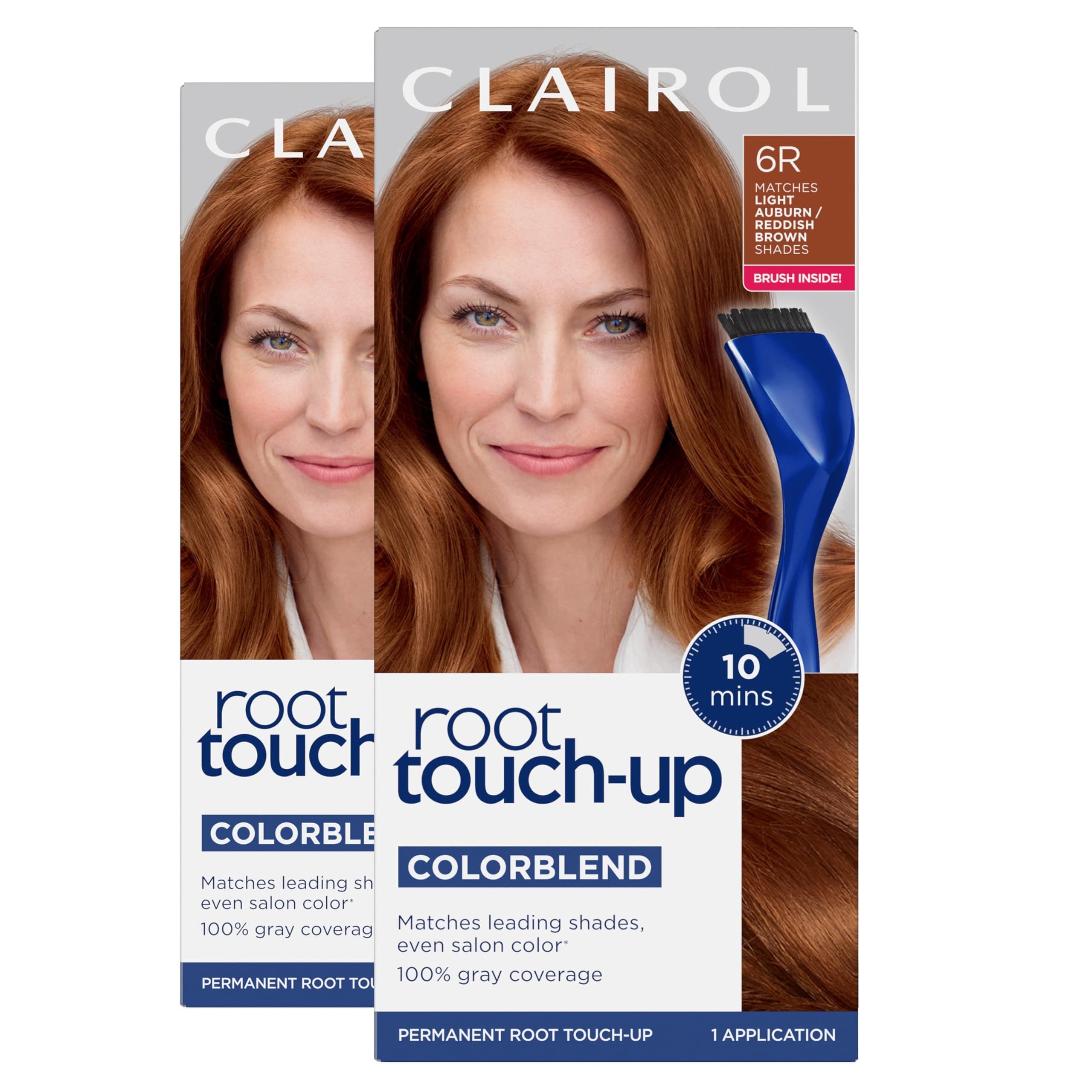 Clairol Root Touch-Up by Nice'n Easy Permanent Hair Dye, 6R Light Auburn/Reddish Brown Hair Color, Pack of 2