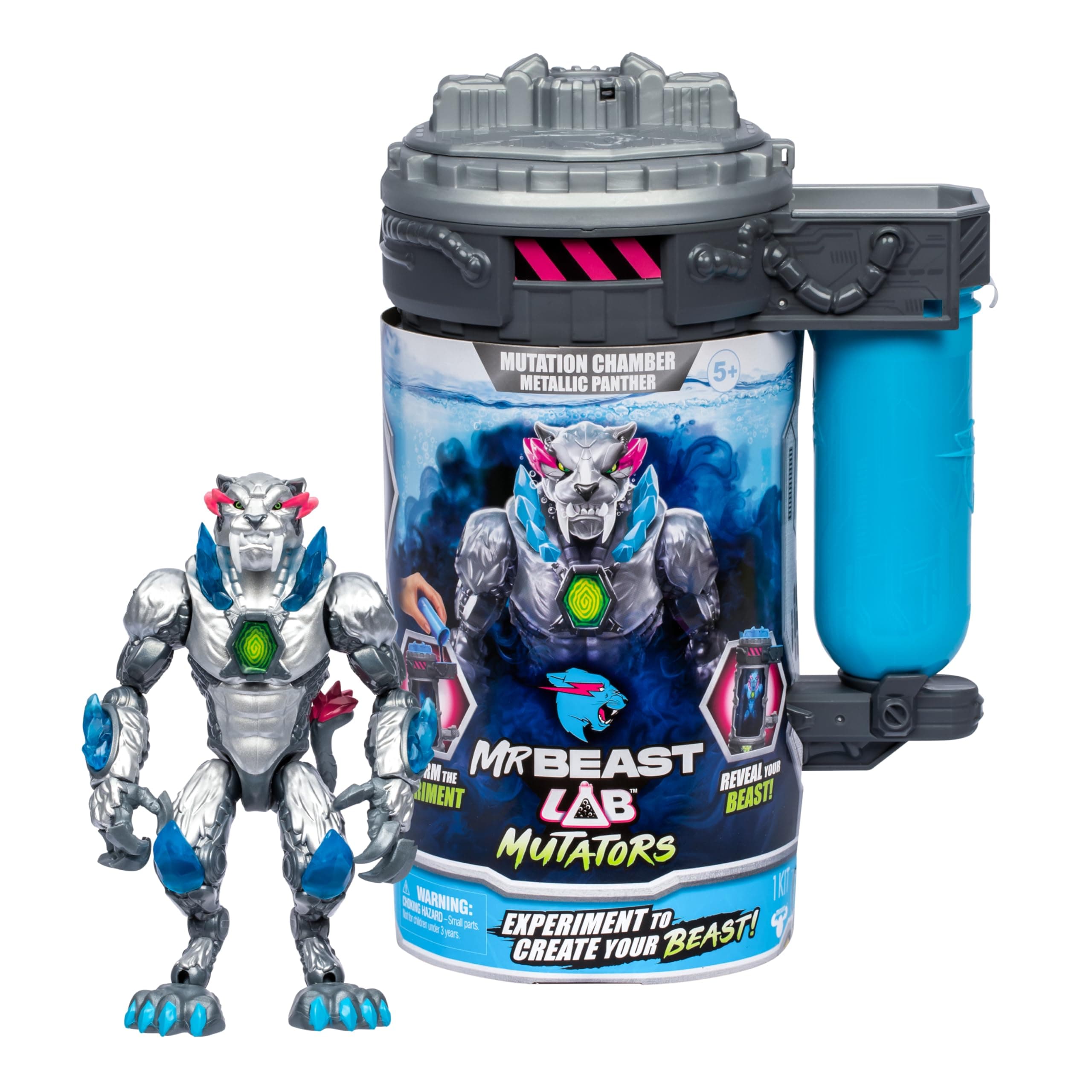 Mutators, Mutate The Ultimate Beast with MrBeast Lab Mutators. Perform The Experiment, Release a MrBeast Metallic Panther Action Figure. 3 to Collect!