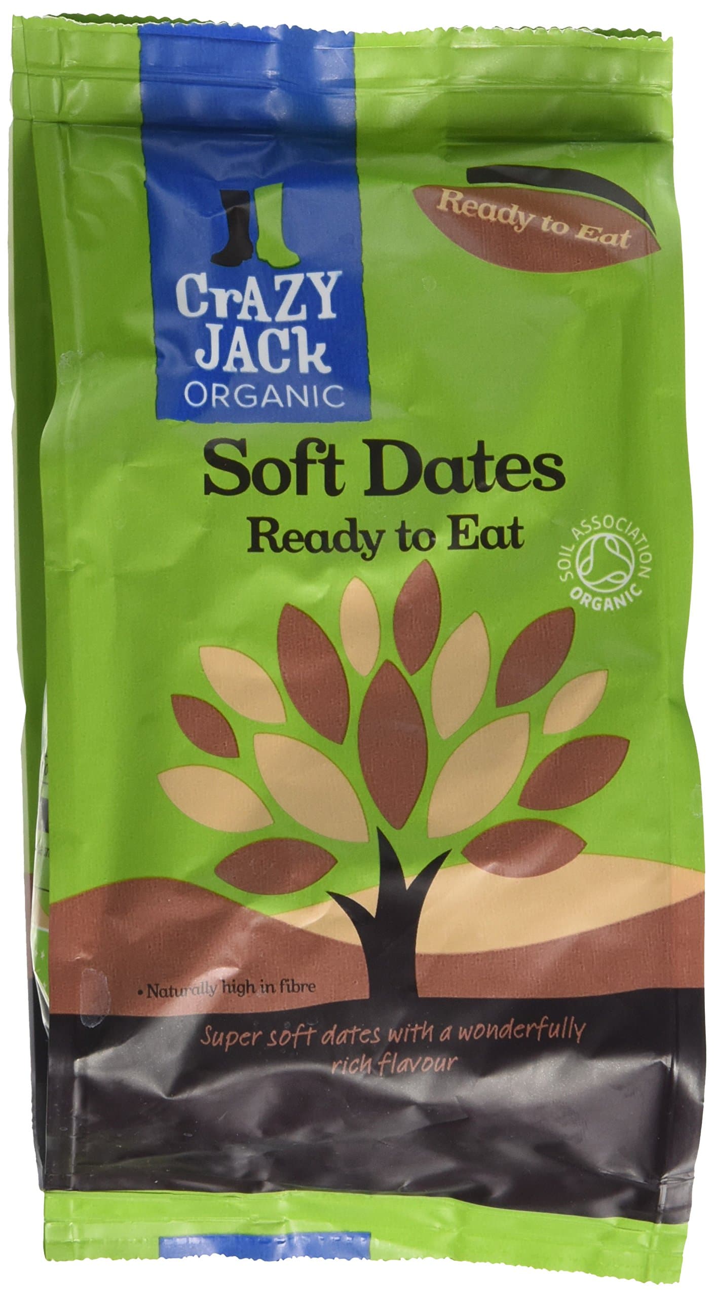 Crazy Jack Organic Ready to Eat Dates 250 g (Pack of 6)