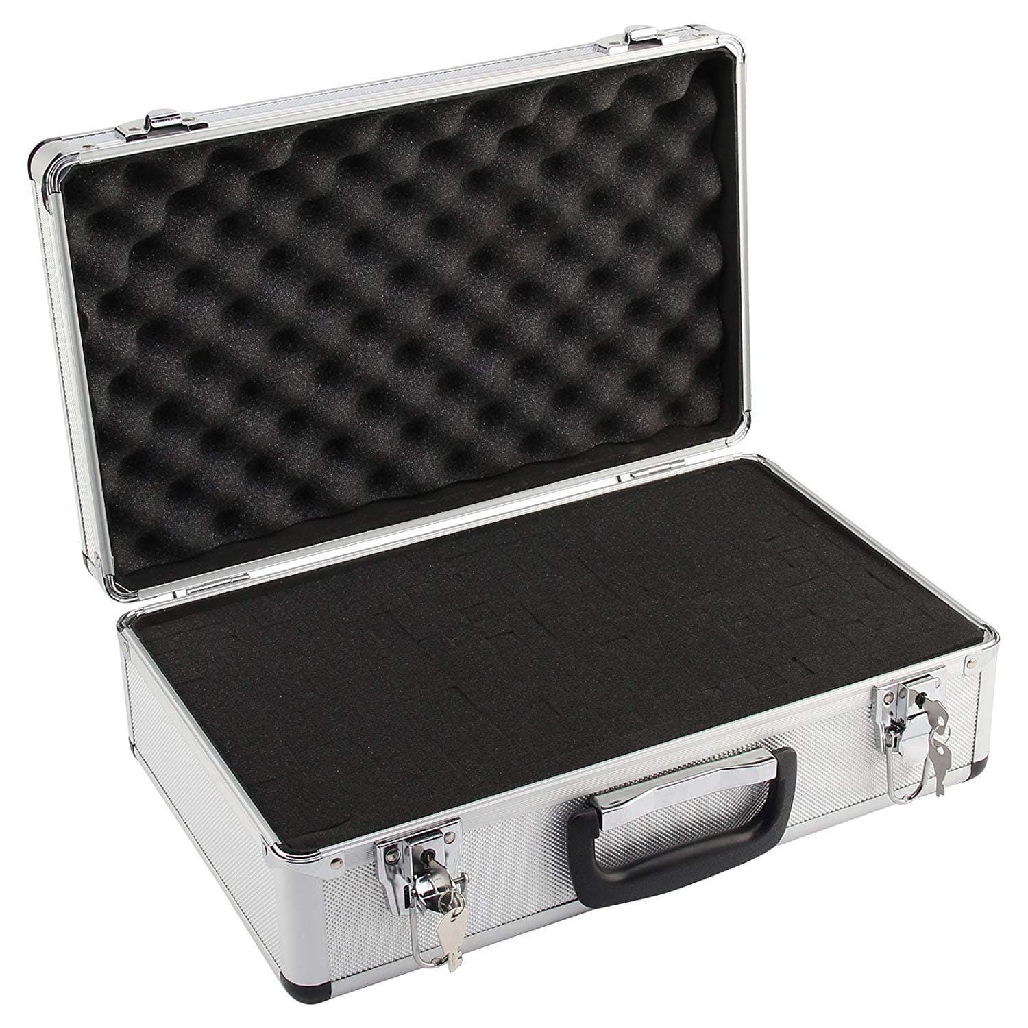 Flight Case Aluminium Foam Microphone Camera Photography Carry Lock Storage Box L400mm x W240mm x H125mm