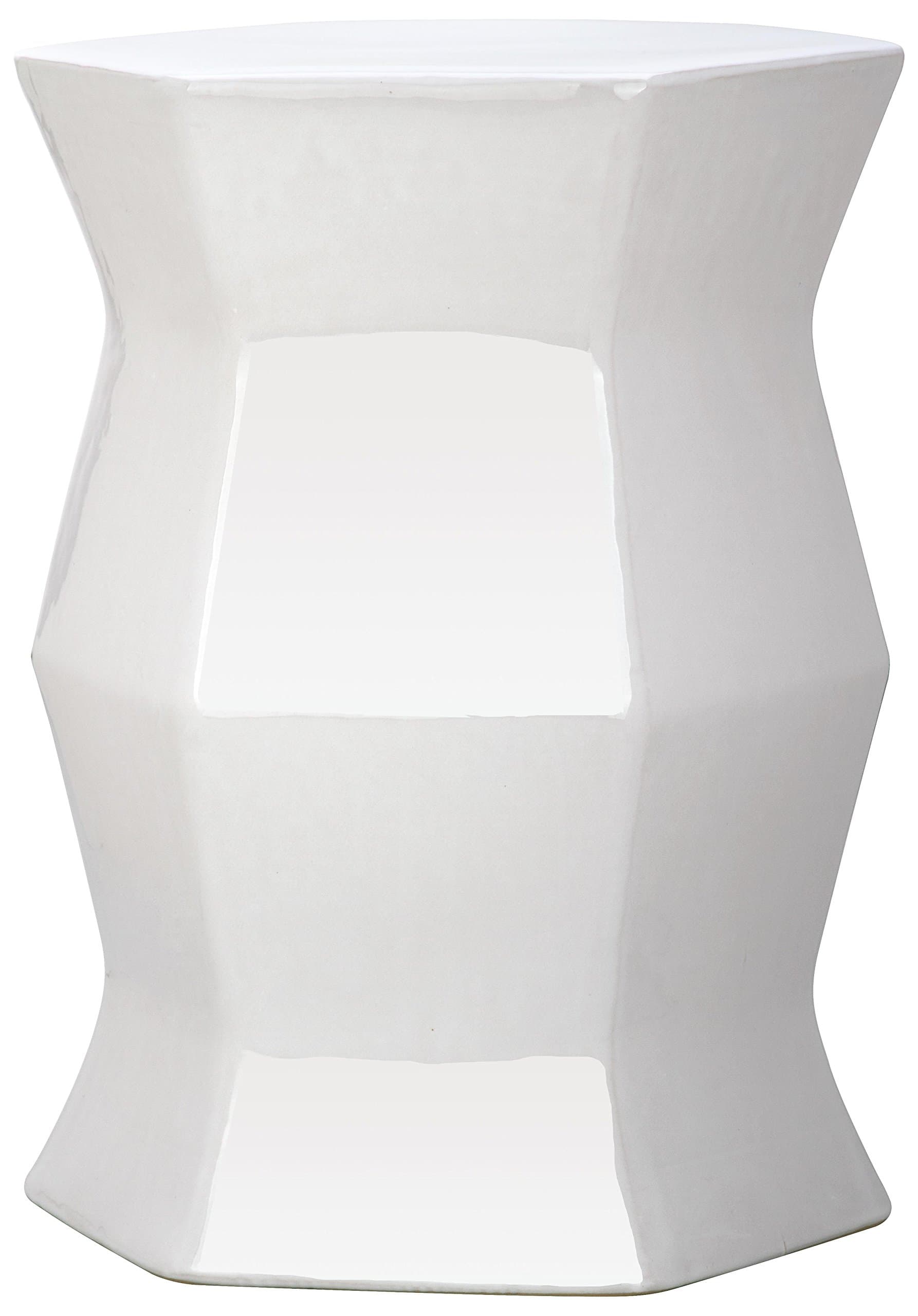 Safavieh Modern Hexagon Ceramic Decorative Garden Stool, White