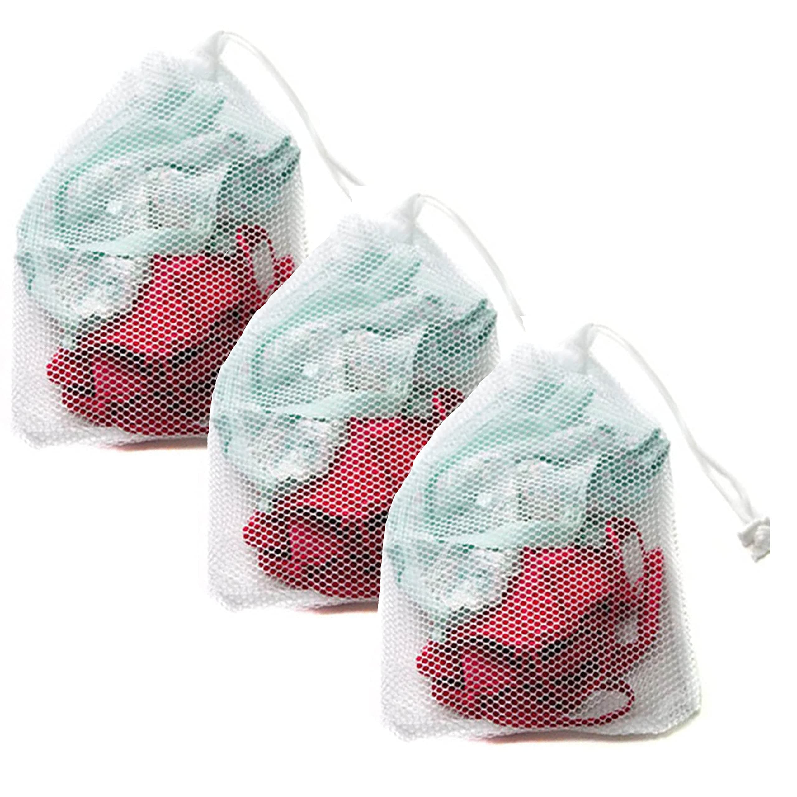3 Mesh Laundry Wash Bags Reusable, Fine Mesh, Washing Machine Bags, Net Bags, for Lingerie, Bra, Delicate, Hosiery (Pack of 3-30 * 40)