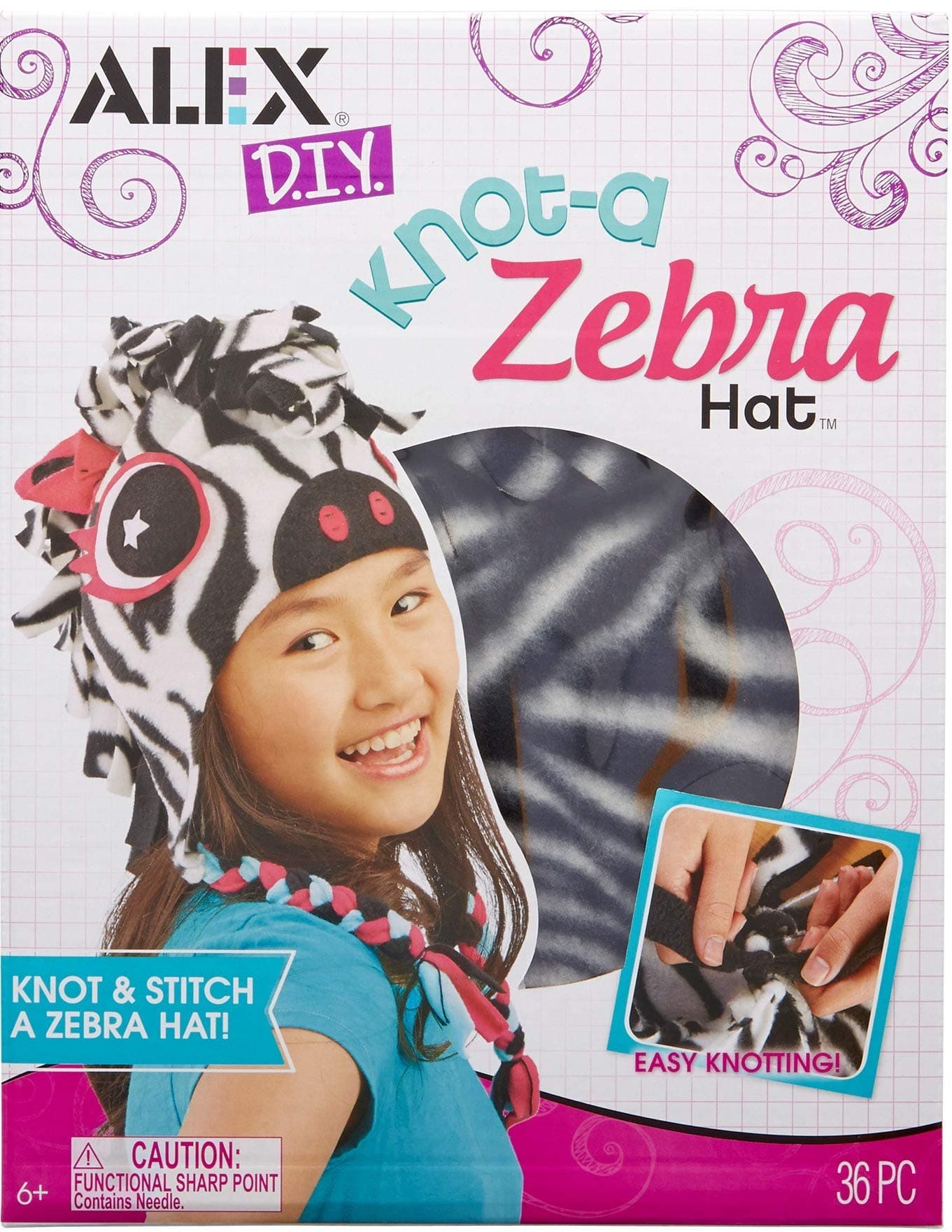 Alex Toys Felt Material Knot A Zebra Hat,Multicolor