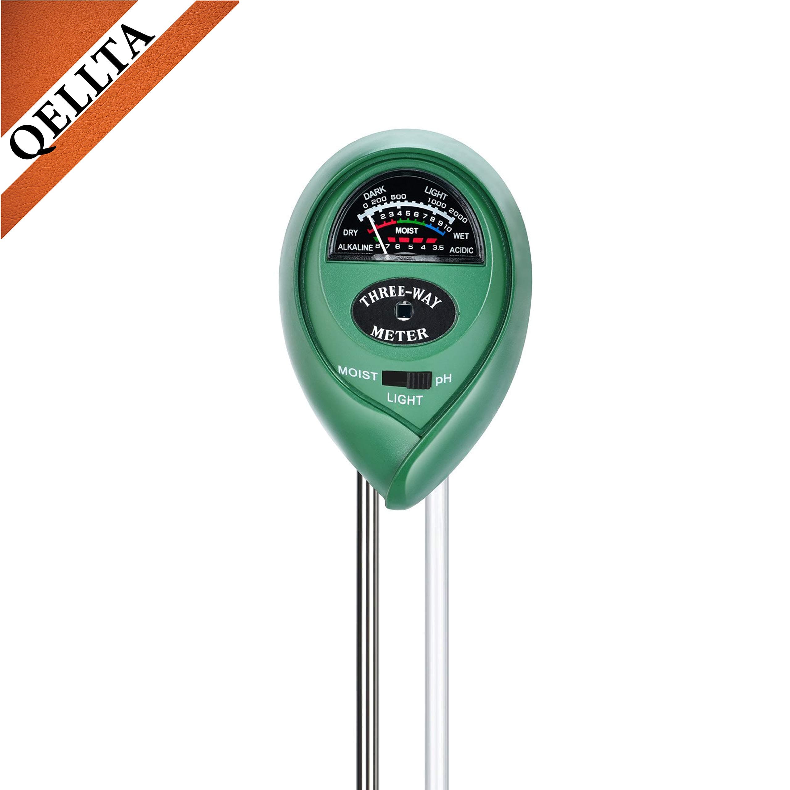 VALLERRY 3-In-1 Soil Tester Moisture Meter | Three Premium Functions: Light, Humidity & pH Acidity Detector | Indoor Or Outdoor Garden, Farm, Grass & Lawn | Easy To Read Display (NO Battery) (Yellow)
