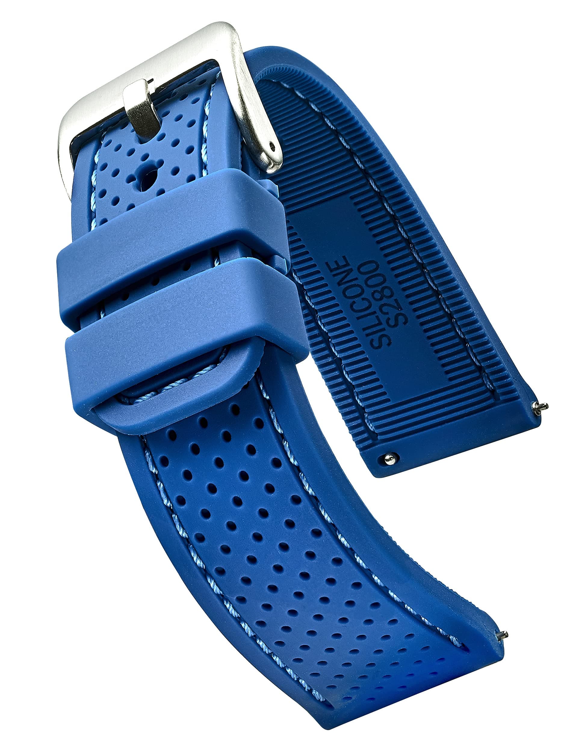 ALPINE Sporty Premium Soft Silicone Adjustable Watch Band - Replacement Rubber Watch Bands for Women & Men - Waterproof Quick Release Watch Straps - Compatible with Regular & Smart Watch Bands