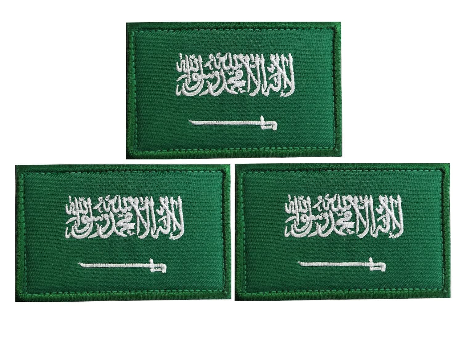 3 Pack Saudi Arabia Flag Patch Saudi Arabia Flag Embroidery Patch for Hats, Tactical Bags, Jackets, Clothes Patch Team Army Patch...