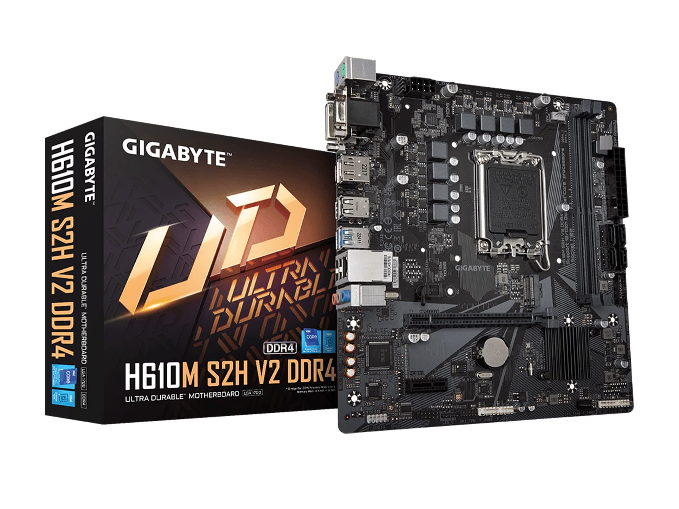 H610M S2H V2 DDR4 (H610/ Intel/LGA 1700/ Micro ATX/ DDR4/ Single M.2/ PCIe 4.0/ USB 3.2 Gen1/ Realtek GbE LAN/Motherboard)