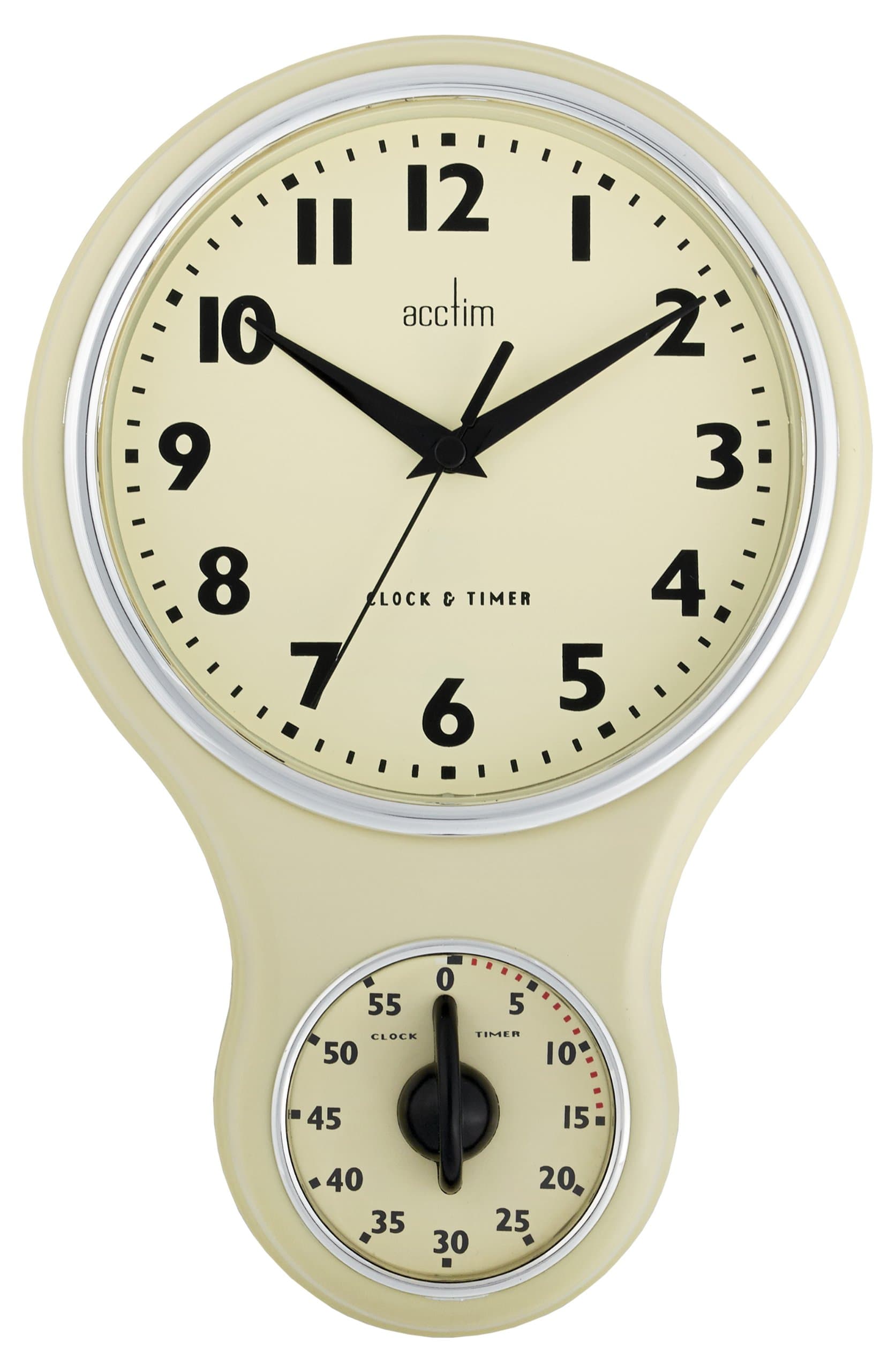 Acctim 21592 Kitchen Time Wall Clock, Cream by Acctim