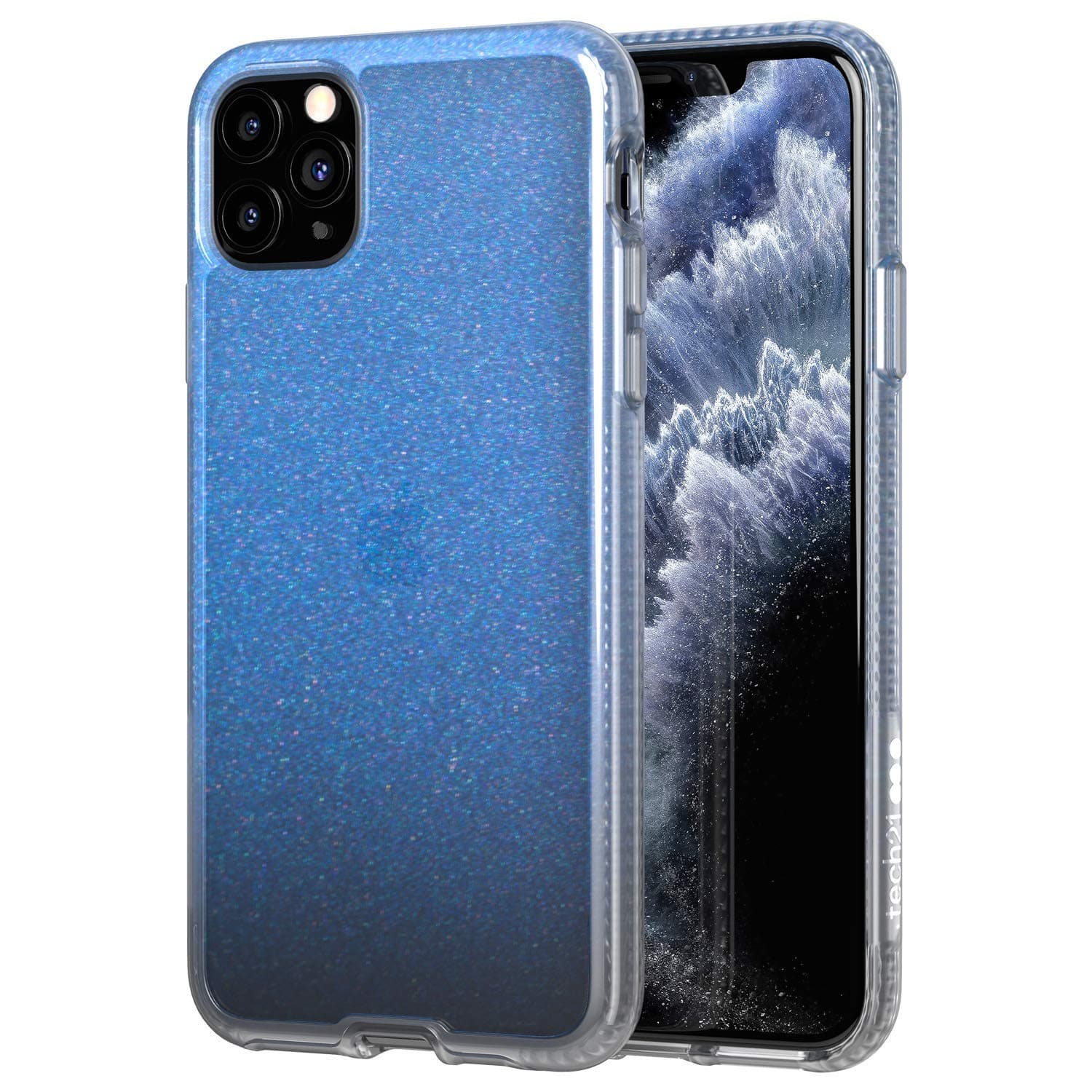 tech21 Pure Shimmer Mobile Phone Case - Compatible with iPhone 11 Pro Max - Ultra Thin, Shimmer Effect and Drop Protection, Blue
