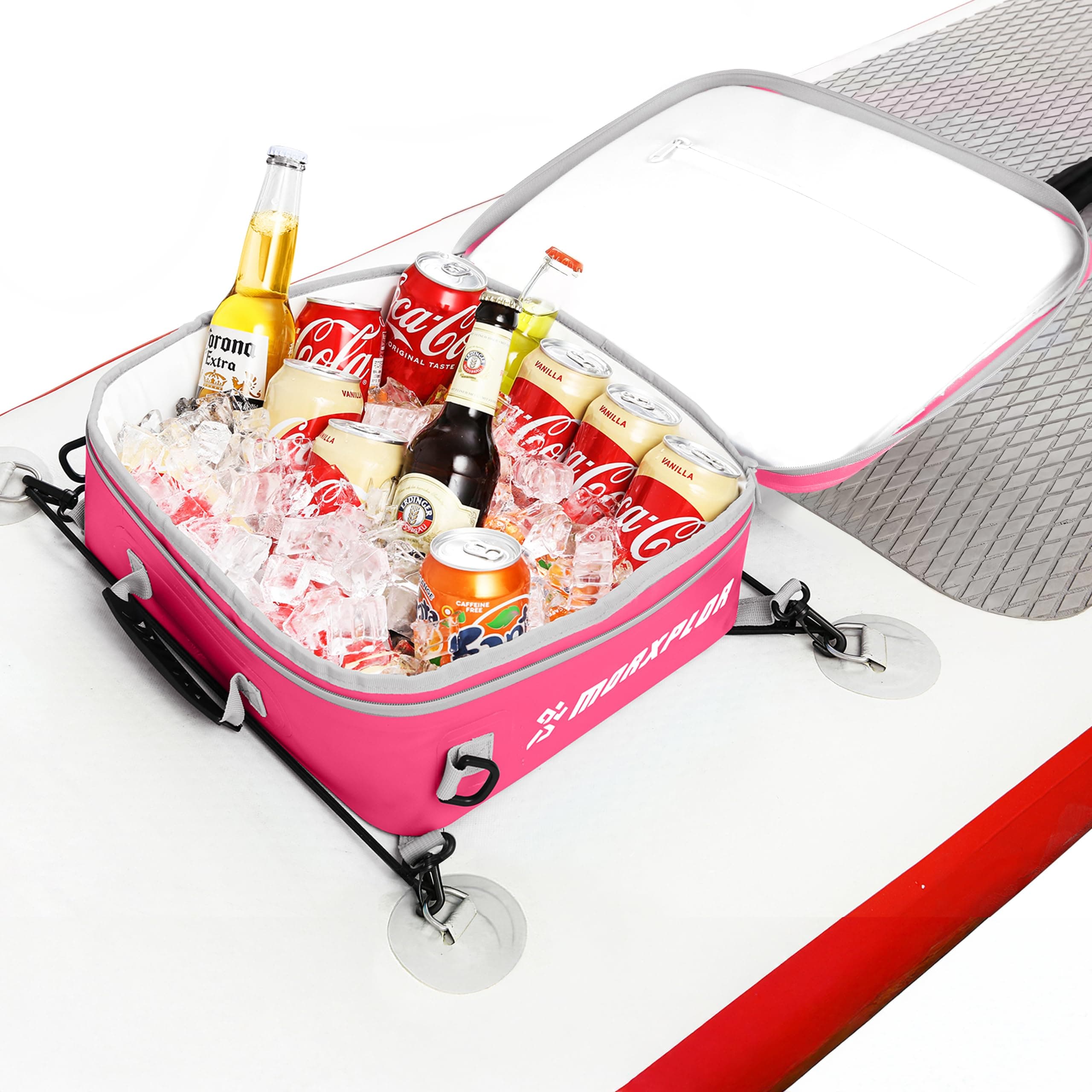 Waterproof PVC Paddleboard Cooler Deck Bag - 12 Can Soft Insulated Cooler for Paddleboarding, Camping, Kayaking