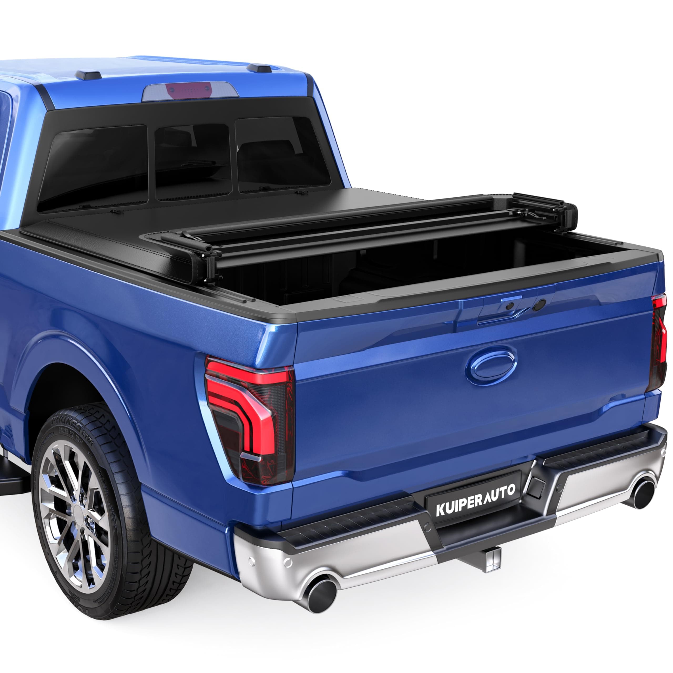 KUIPERAUTO Quad 4-Flip 5.5FT Soft Flip Truck Bed Tonneau Cover On Top Compatible with 2015-2026 Ford F150 F-150 Bed Fourth Flip Styleside Truck Bed Cover,67inch