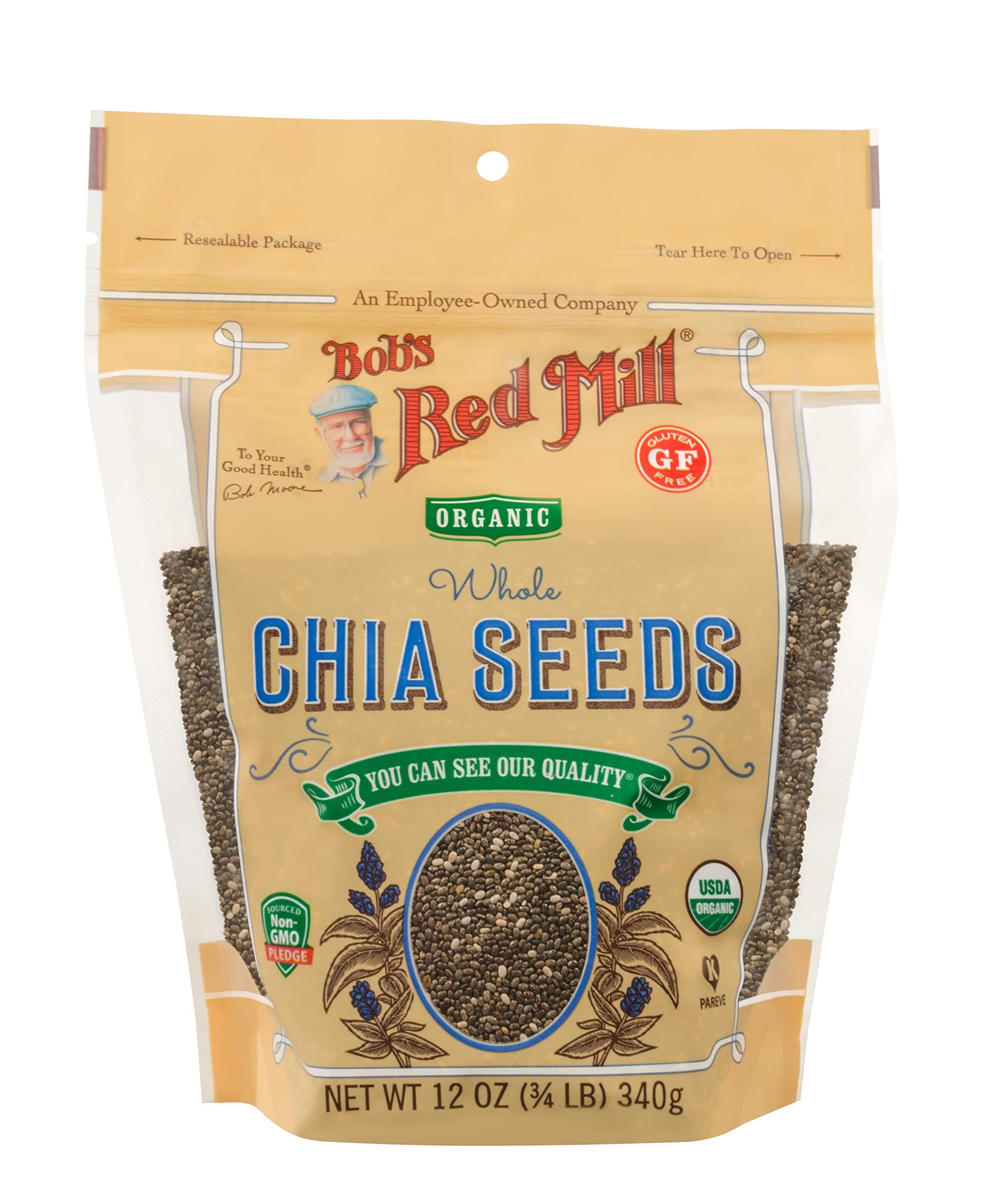 Bob's Red Mill Organic Chia Seed, 12oz (Pack of 1) - Non GMO, Vegan, Keto Friendly, Paleo Friendly, Kosher