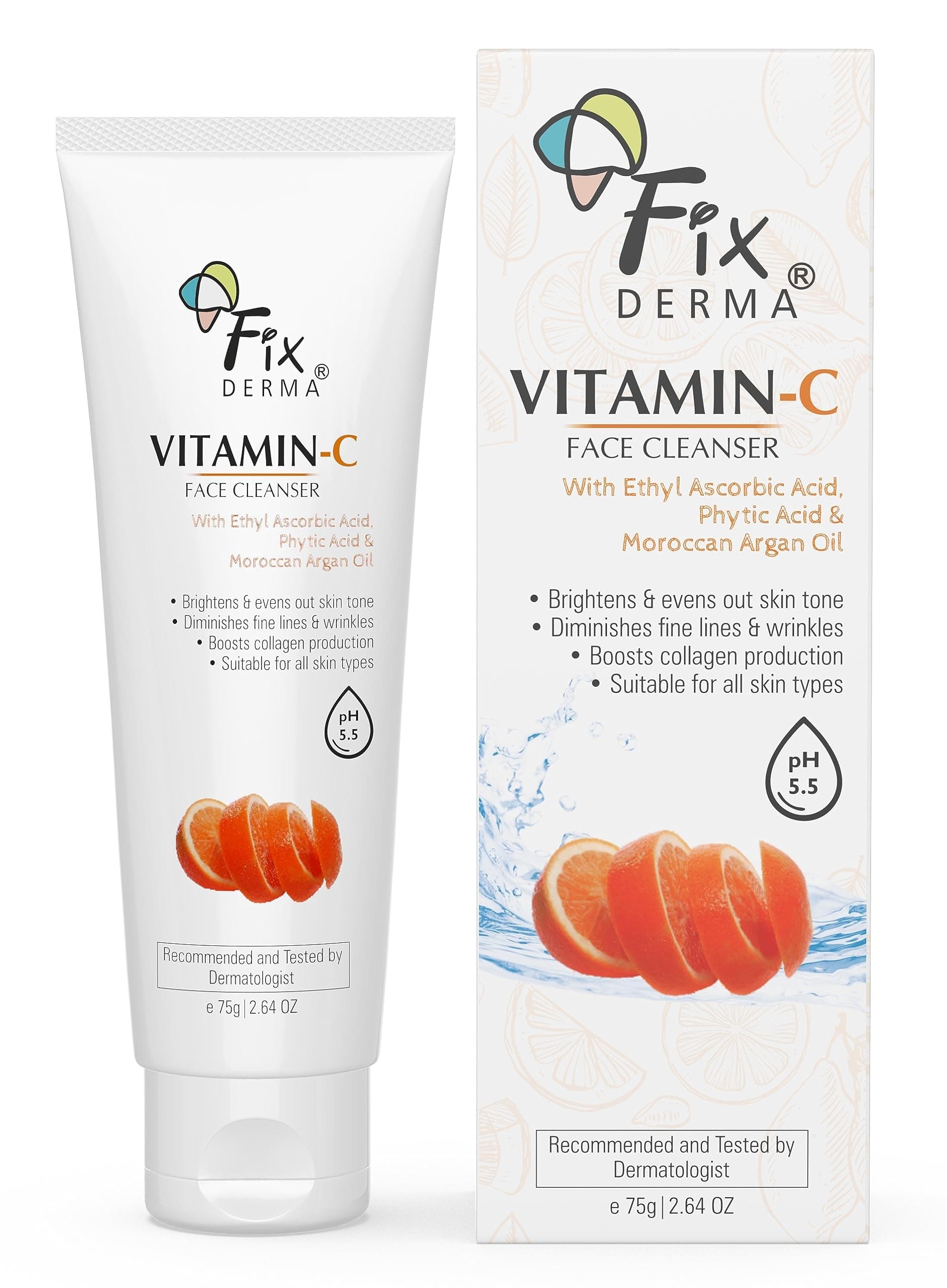Vitamin C Face Cleanser with Ascorbic Acid | facewash woman | Face Wash & Face Cleanser | Face Wash for Oily Skin (All Type Skin) | Face Wash for Women & Men - 75g