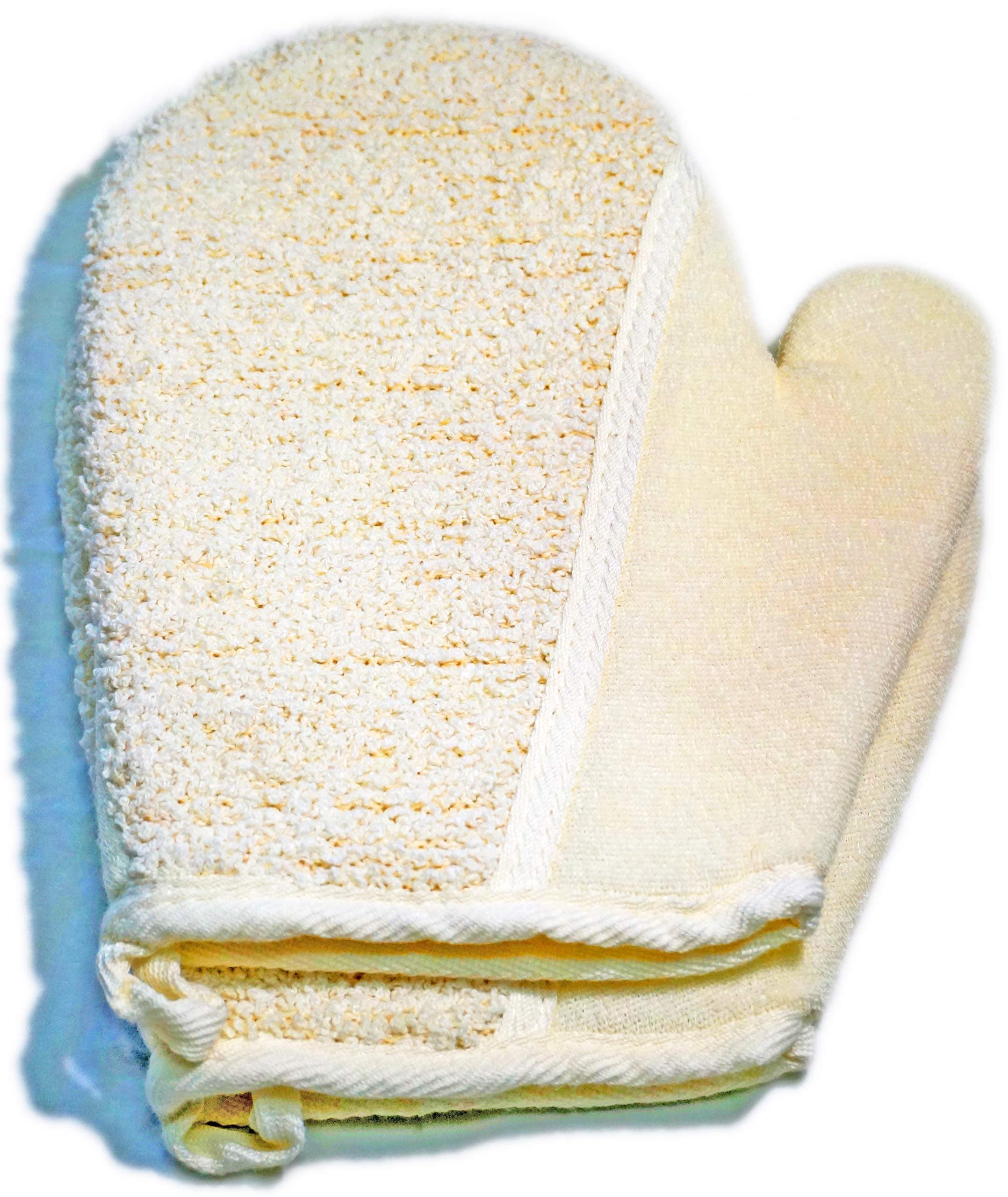 Tang Karrey 2Pack Exfoliating Cotton Gloves Mitten Remove Dead Skin Bath Body Scrub Mitt, Deep Exfoliation Glove Skin Exfoliator Mitt for Men and Women When Bath Spa and Shower