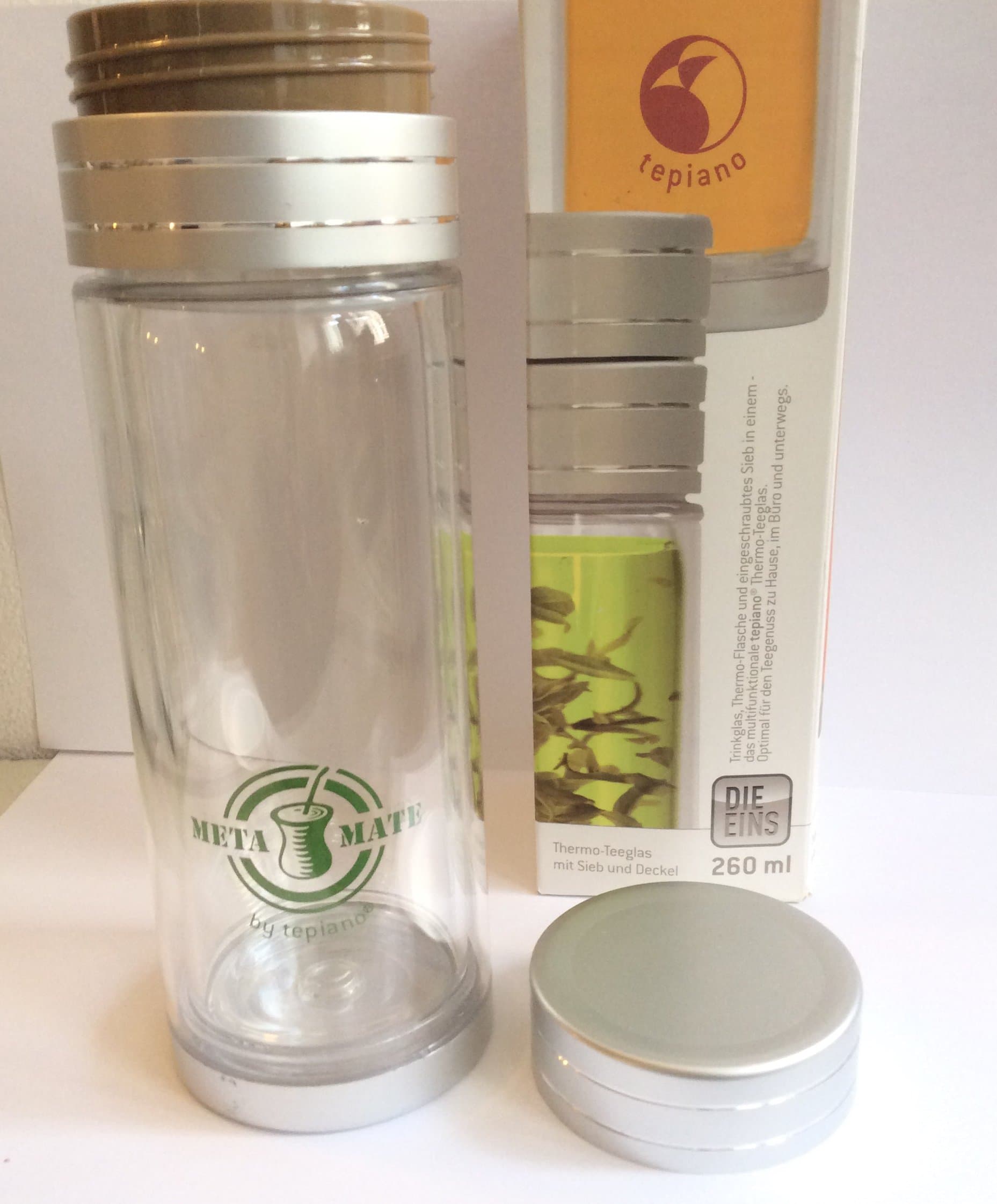 Meta Mate Thermo-Glass Yerba Tea Infuser with Strainer and Lid