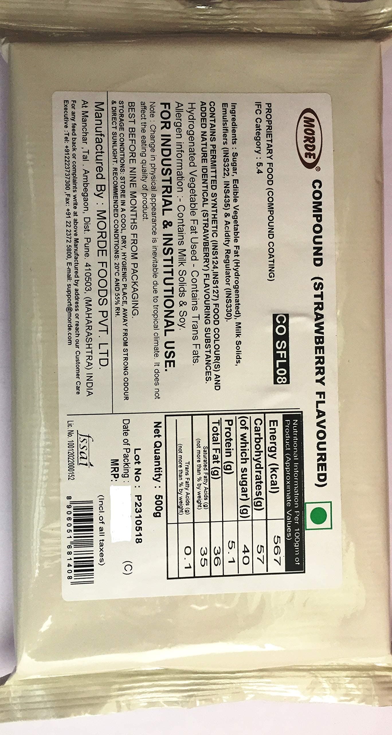 MOrde Strawberry Compound chocolate-500 G