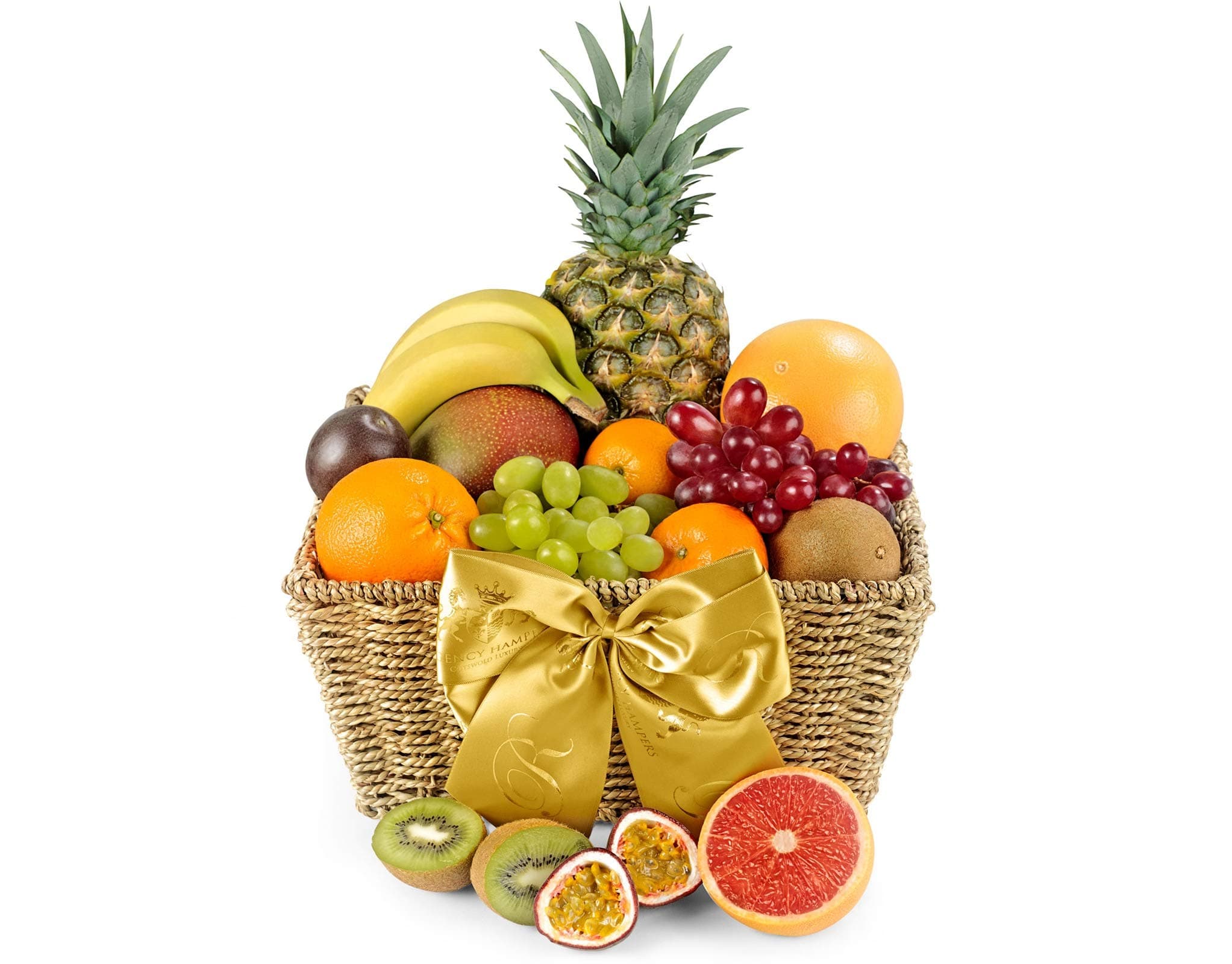 Tropical Fresh Fruit Hamper - Gourmet Fruit Gift Basket with Bananas, Kiwi, Mango, Pineapple, Grapes - Healthy Food Gifts for Birthdays and Celebrations, from Regency Hampers