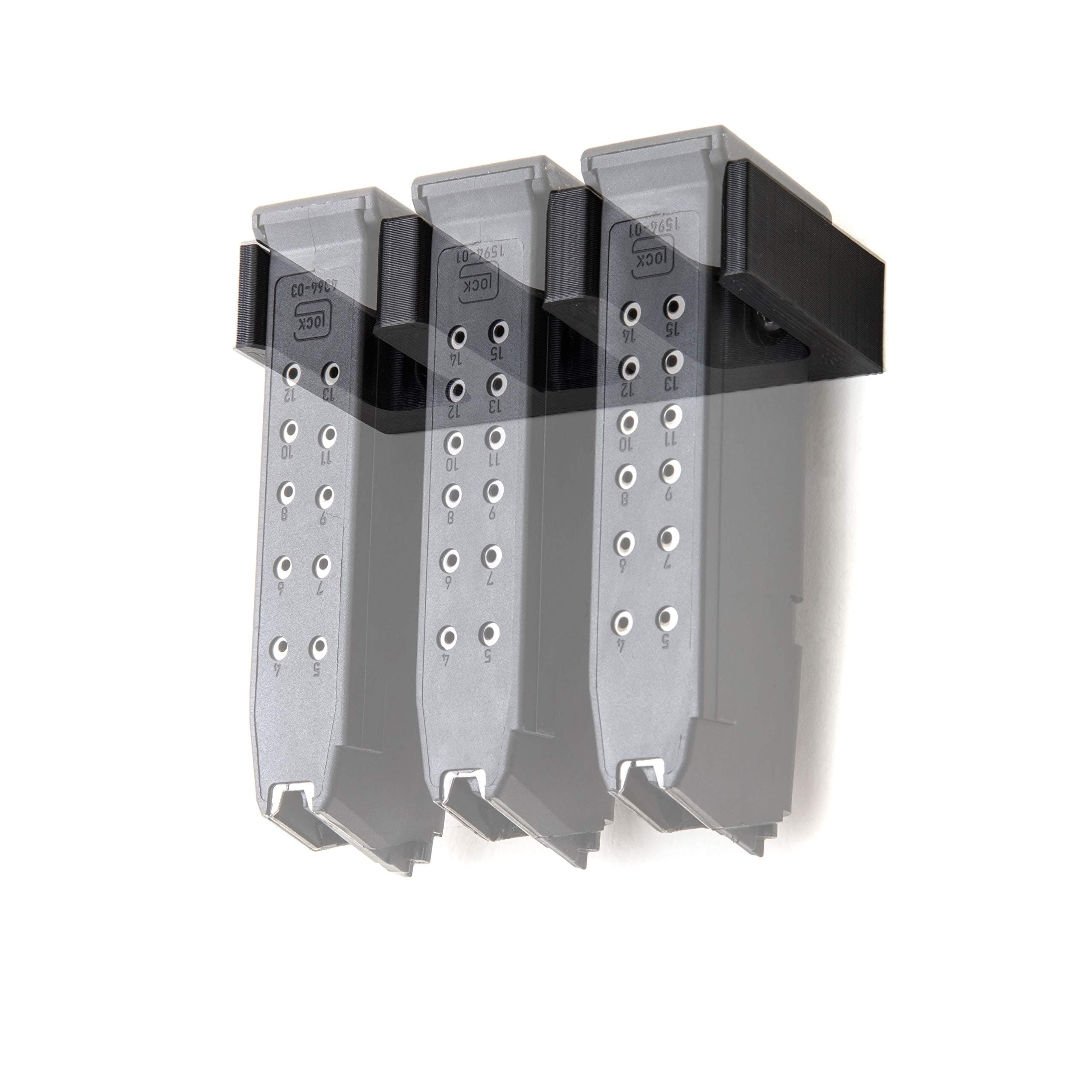 Spartan Mounts Compatible with Glock Magazines | Firearm Accessories, Wall Mount Mag Display for Gun Room, Ammo Storage, Gun Safe Armory Tactical.