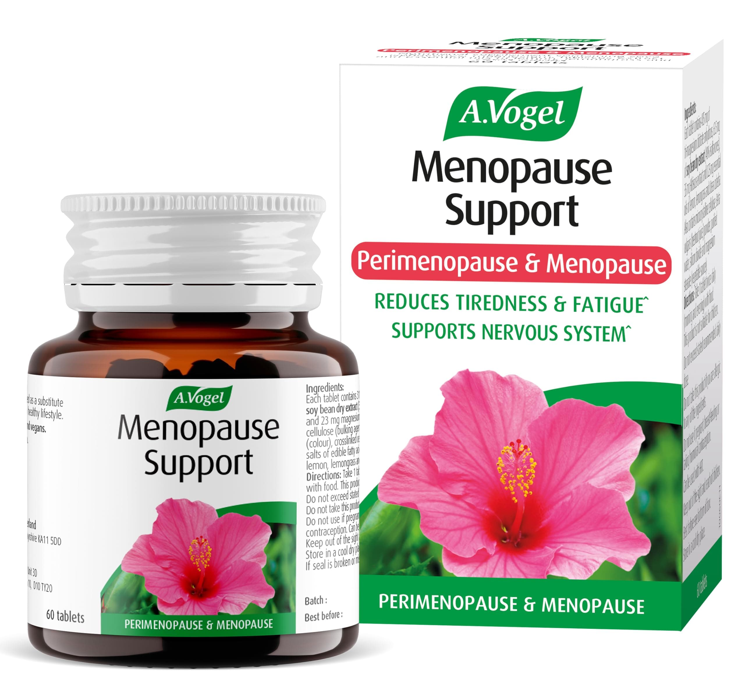 Menopause Support | Menopause Supplement | Support for Perimenopause & Menopause Symptoms | Soy Isoflavones, Magnesium & Hibiscus | 60 Tablets
