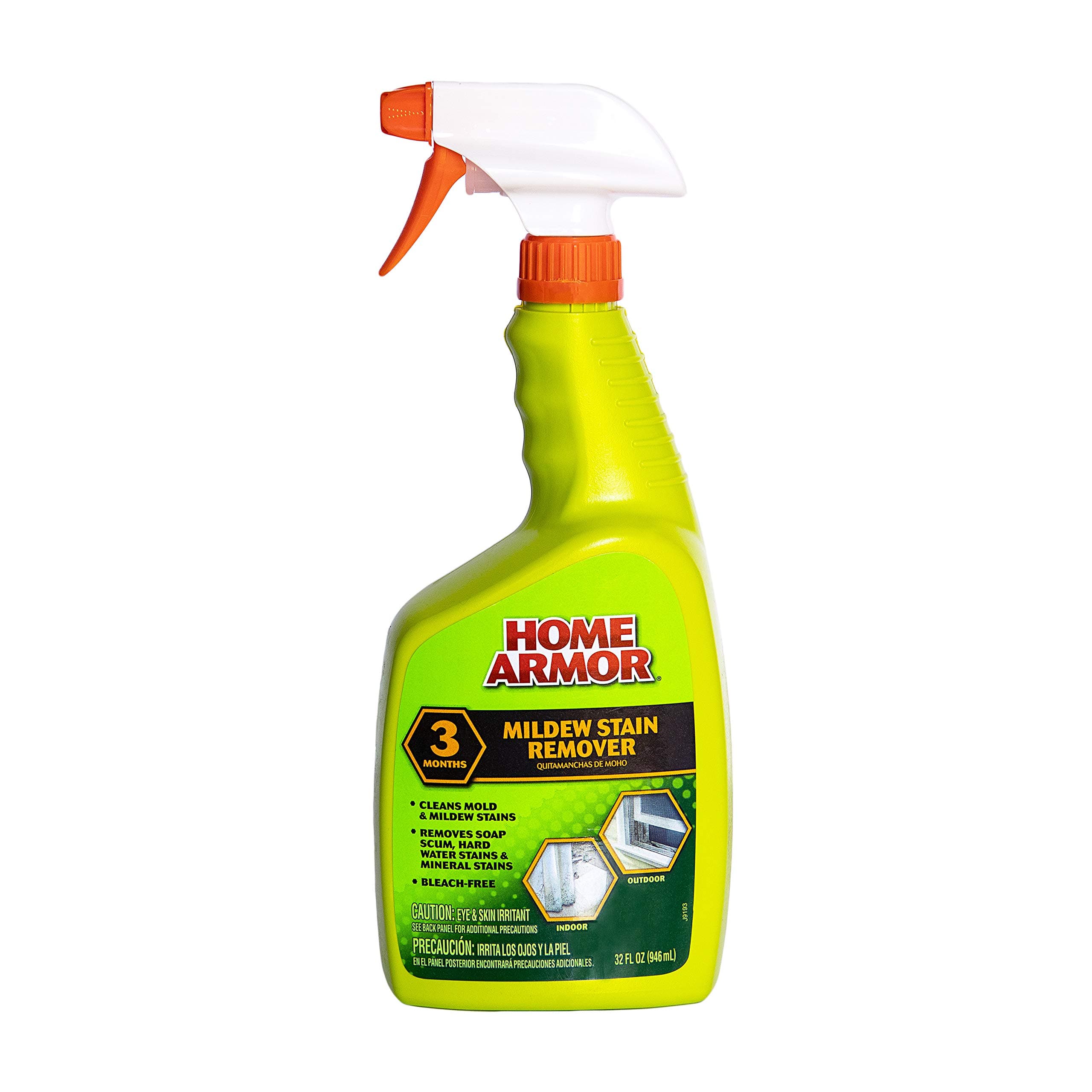 HOME ARMOR Mildew Stain Remover, 32 oz., Bleach Free Cleaner Spray Bottle, Ideal for Tile, Tubs, Shower Doors and More, Easy to Use, Also Effective on Soap Scum