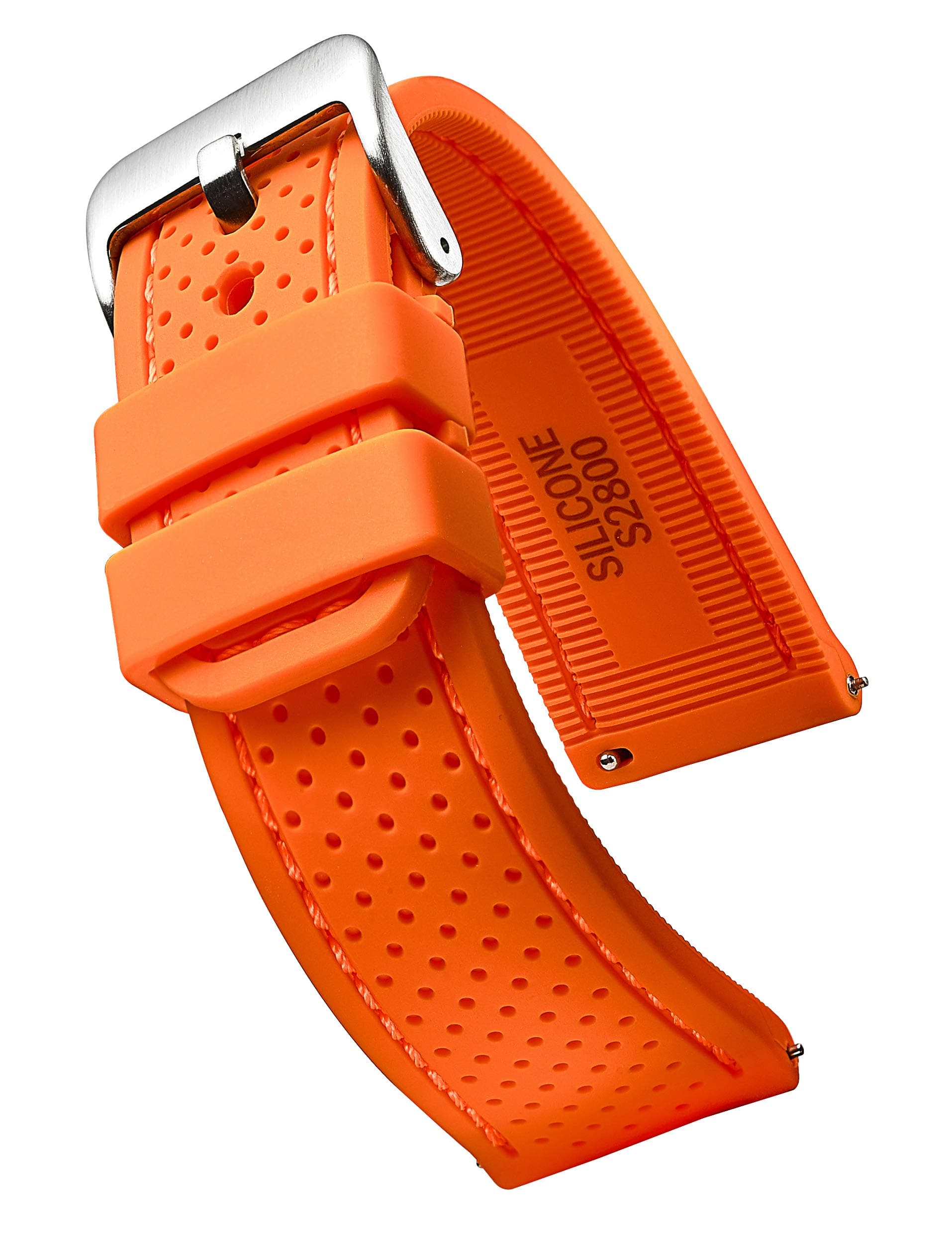 ALPINE Sporty Premium Soft Silicone Adjustable Watch Band - Replacement Rubber Watch Bands for Women & Men - Waterproof Quick Release Watch Straps - Compatible with Regular & Smart Watch Bands