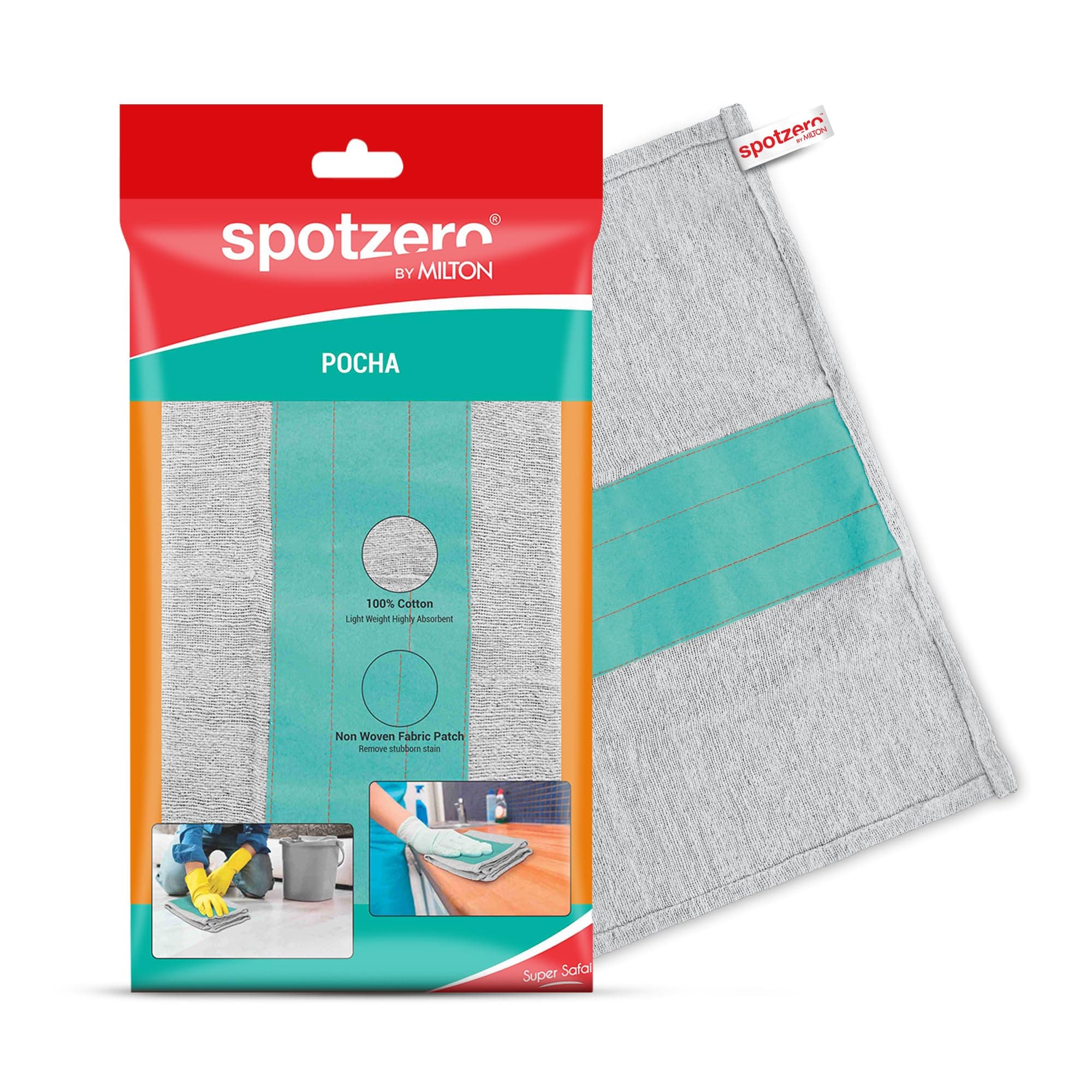 Cloth Pocha (Aqua Green, Grey, Cotton)