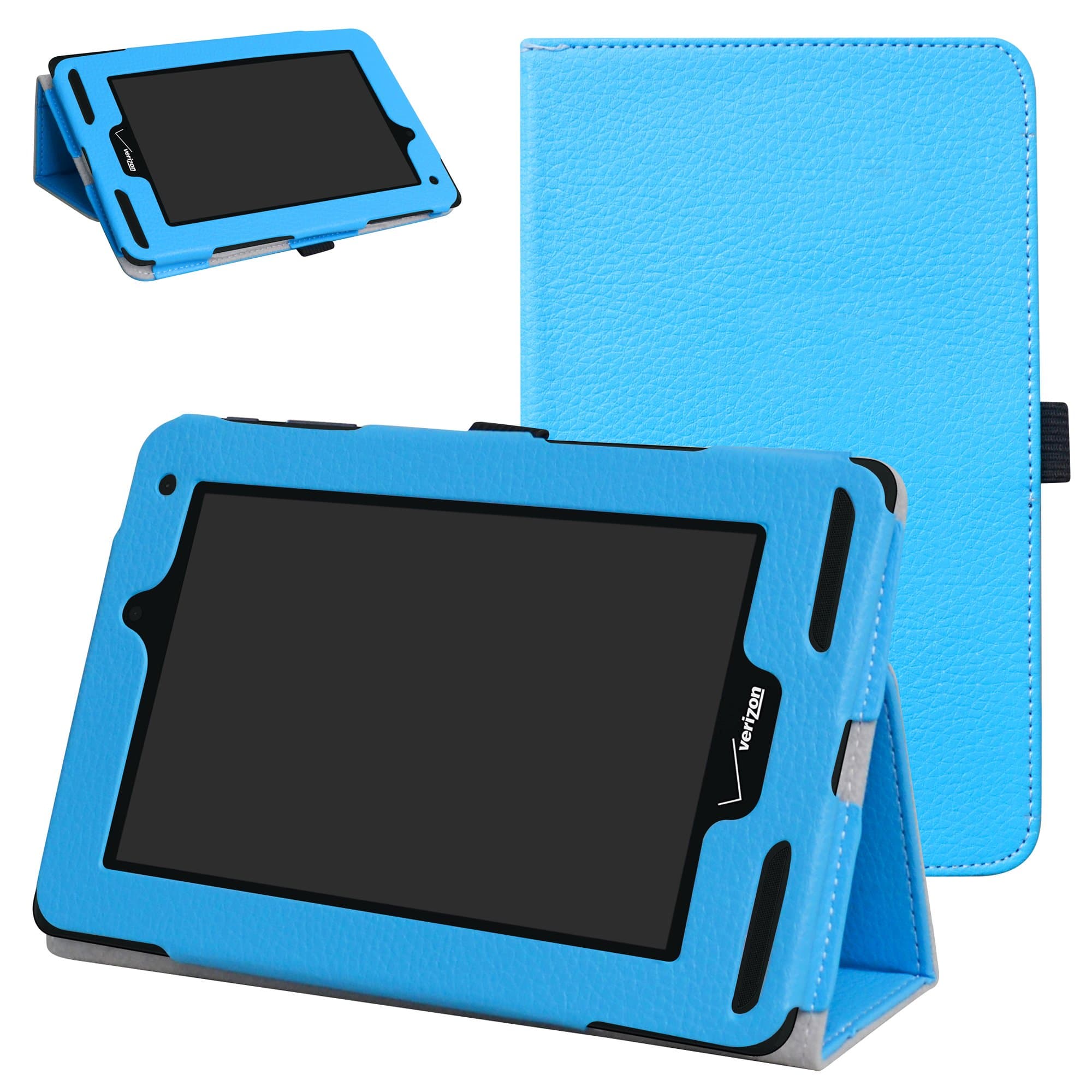 MAMA MOUTHfor Verizon Ellipsis 7 4g LTE Case,Slim Folio 2-Folding Stand Case Cover for 7" Verizon Ellipsis 7 4g LTE Tablet,Light Blue