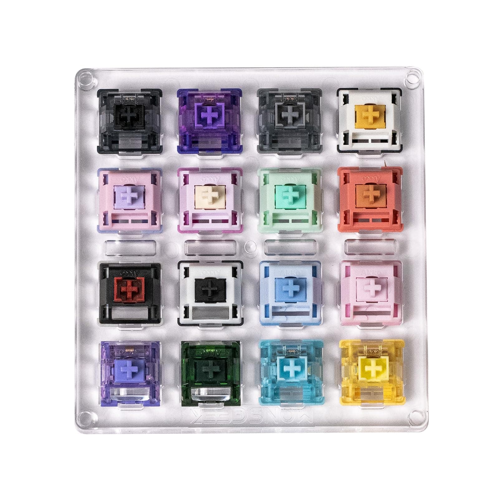 MONSGEEK Akko 16-Key Switch Tester Mechanical Keyboards Acrylic Testing Tool Mechanical Keyboard Switches