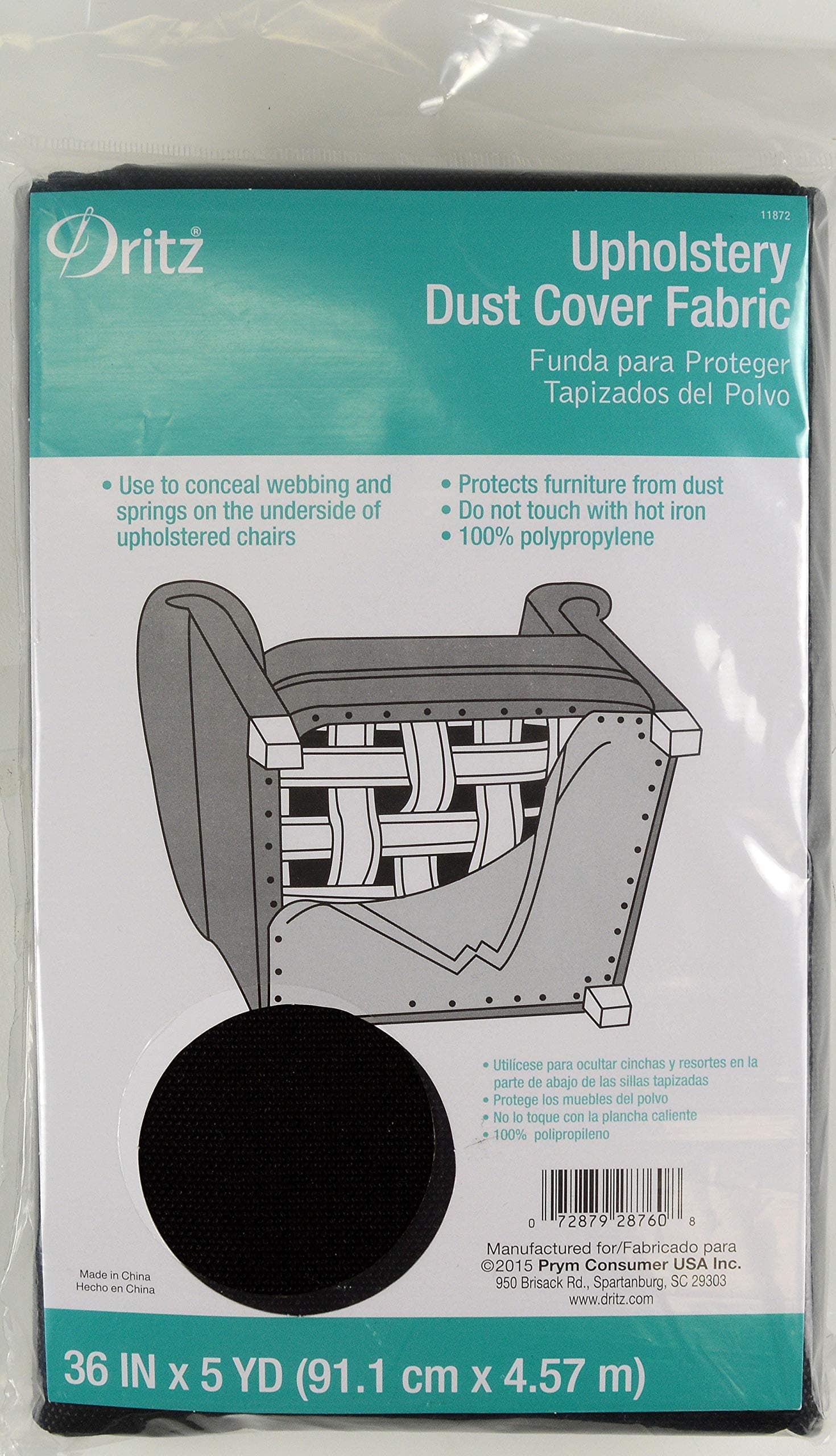 Dritz Upholstery Fabric, 36" x 5 Yards, Charcoal