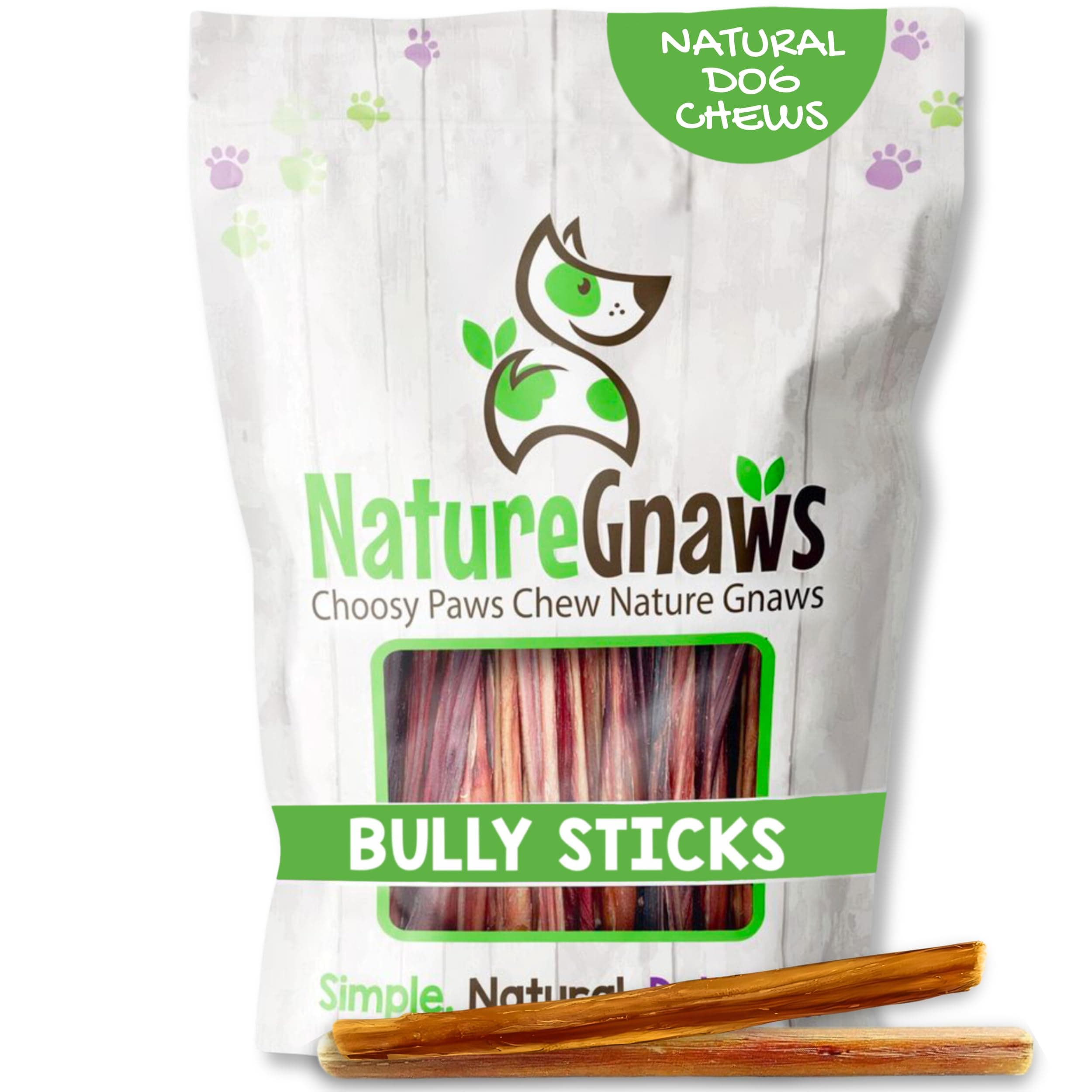 Nature Gnaws Extra Thin Bully Sticks for Dogs - Premium Natural Beef Dental Bones - Long Lasting Dog Chew Treats for Small Dogs & Puppies - Rawhide Free