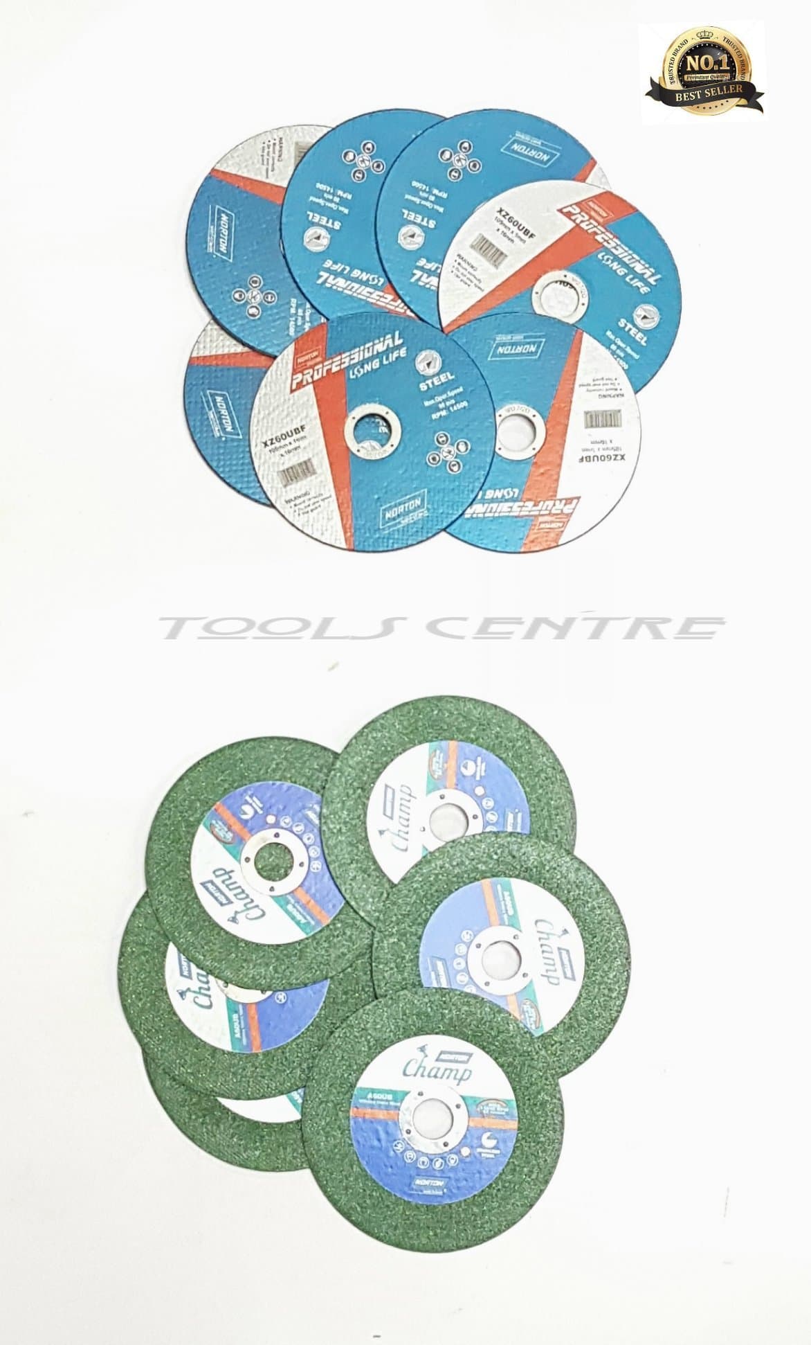 Tools Centre Saint Gobain Grindwell Norton Angle Grinder Cutting Wheel Dia 4"(105mm) Thickness 1.0MM For Various Metal Cutting Applications (Green Wheel Pack Of 50Nos)