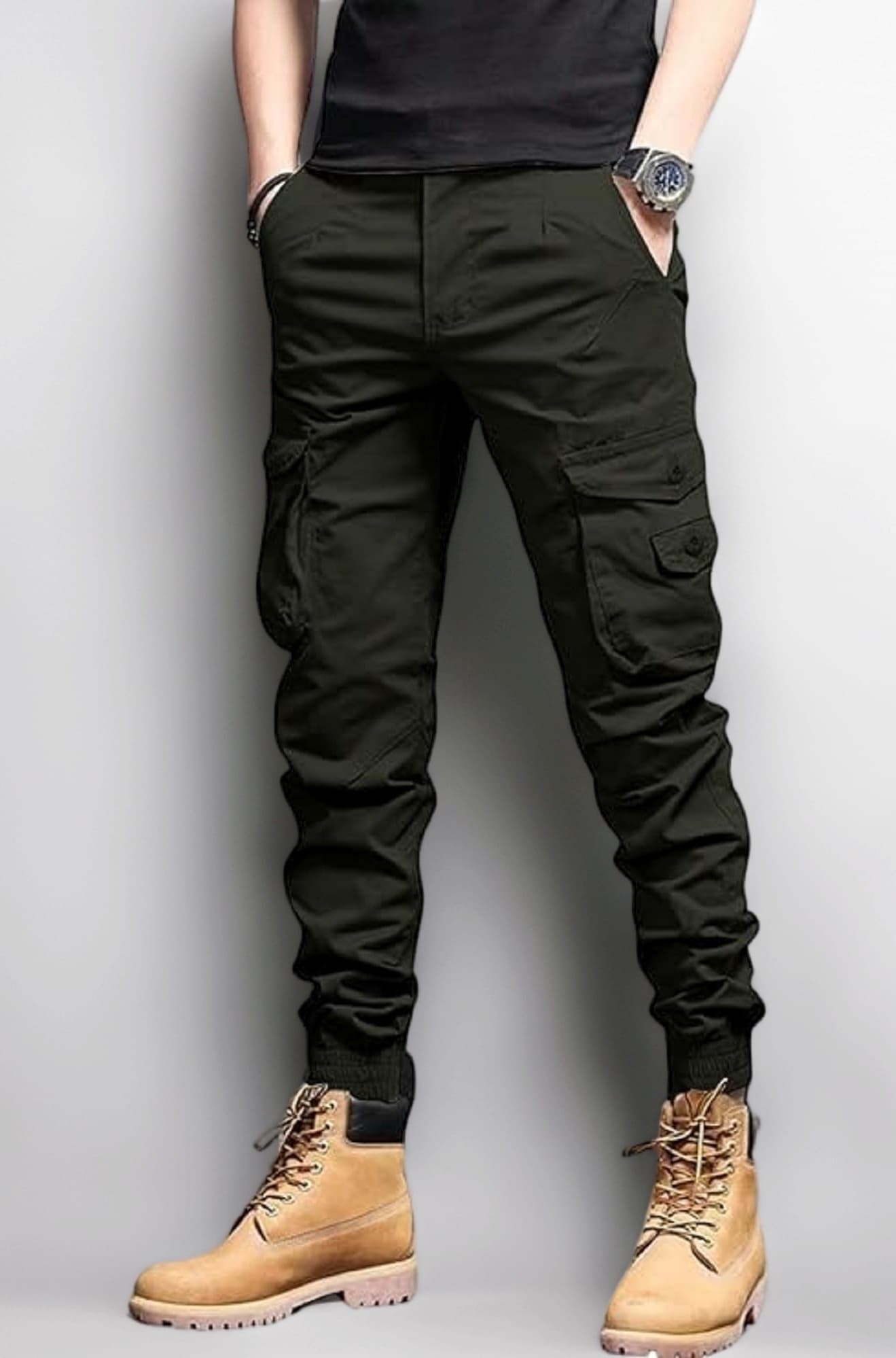 Lymio Cargo for Men || Cotton Cargo Pant || Drawstring Waist Pant (Also Available in Plus Sizes) (09-12)
