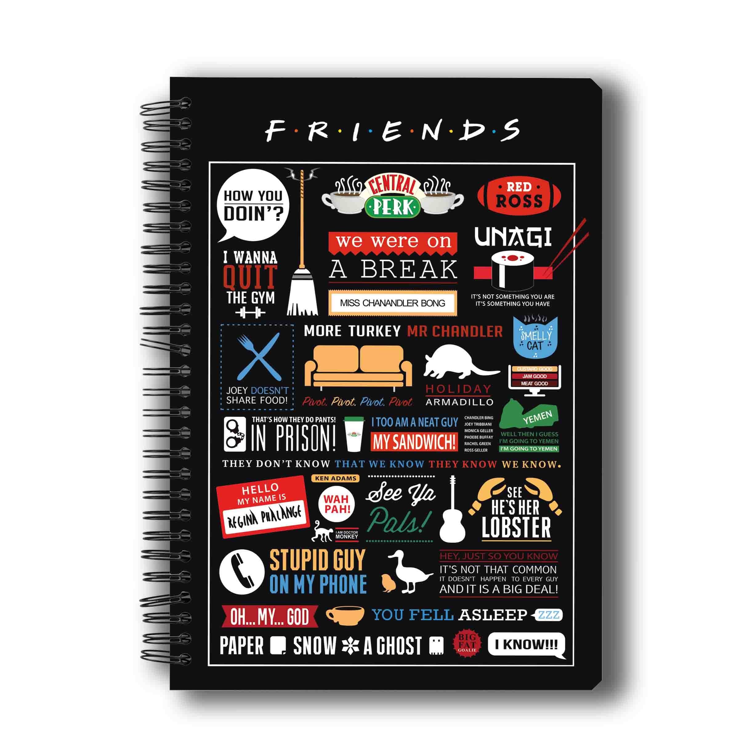 MC SID RAZZ Official Friends - Tv Series Infographic Notebook, Licensed By Warner Bros, Usa, 150 Pages