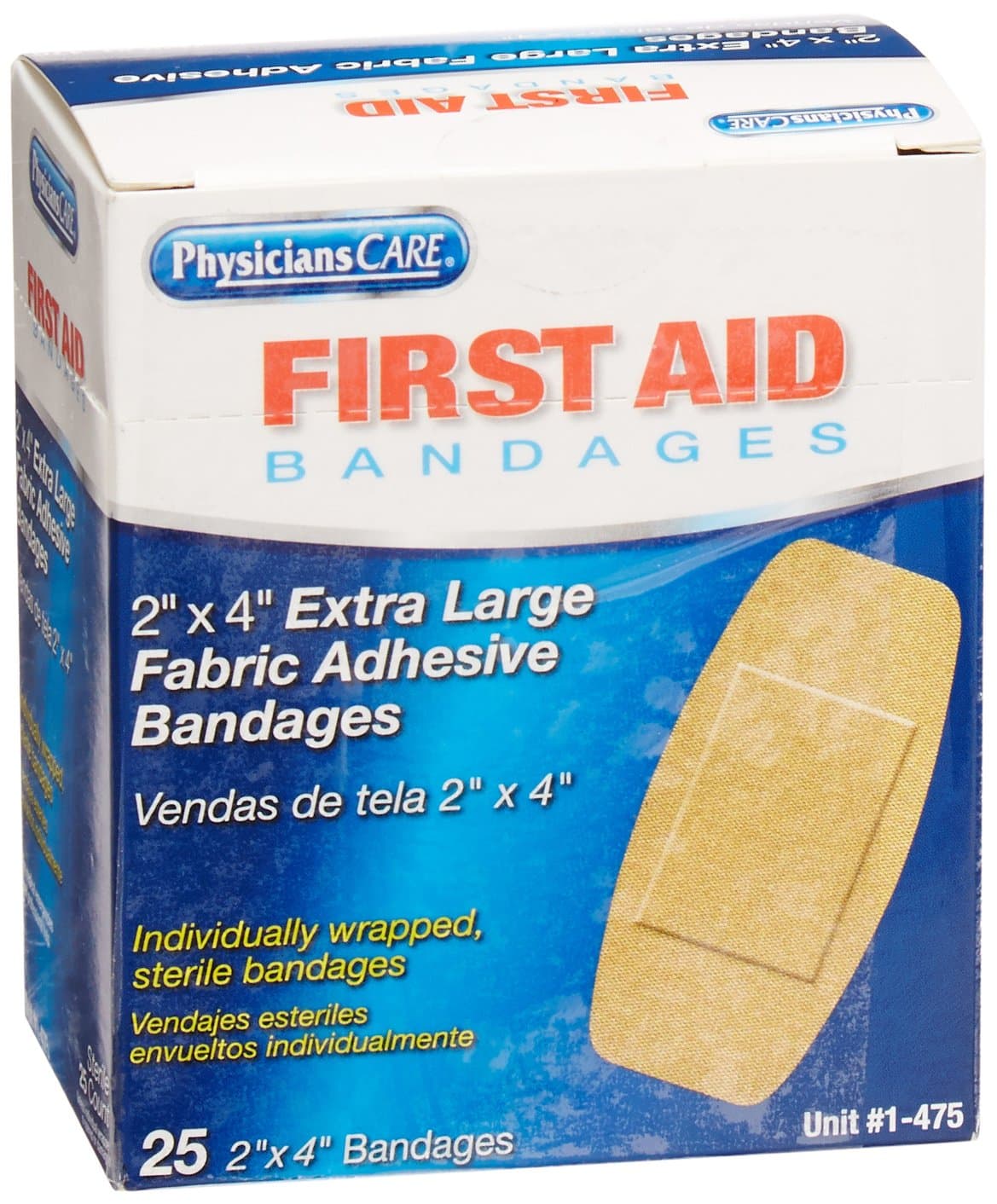 Pac-Kit by First Aid Only 1-475 Woven Bandage, 4" Length x 2" Width, Extra Large (Box of 25)