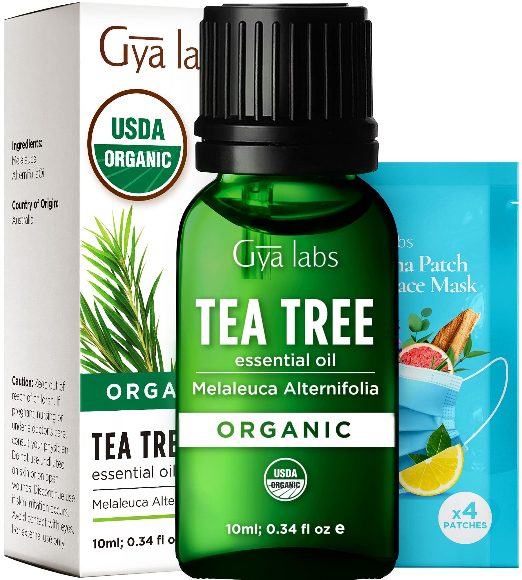 USDA Organic Tea Tree Essential Oil for Skin, Nails - 0.34 Fl Oz - Face, Hair, Diffuser, Aromatherapy, DIY Candle Making Scents