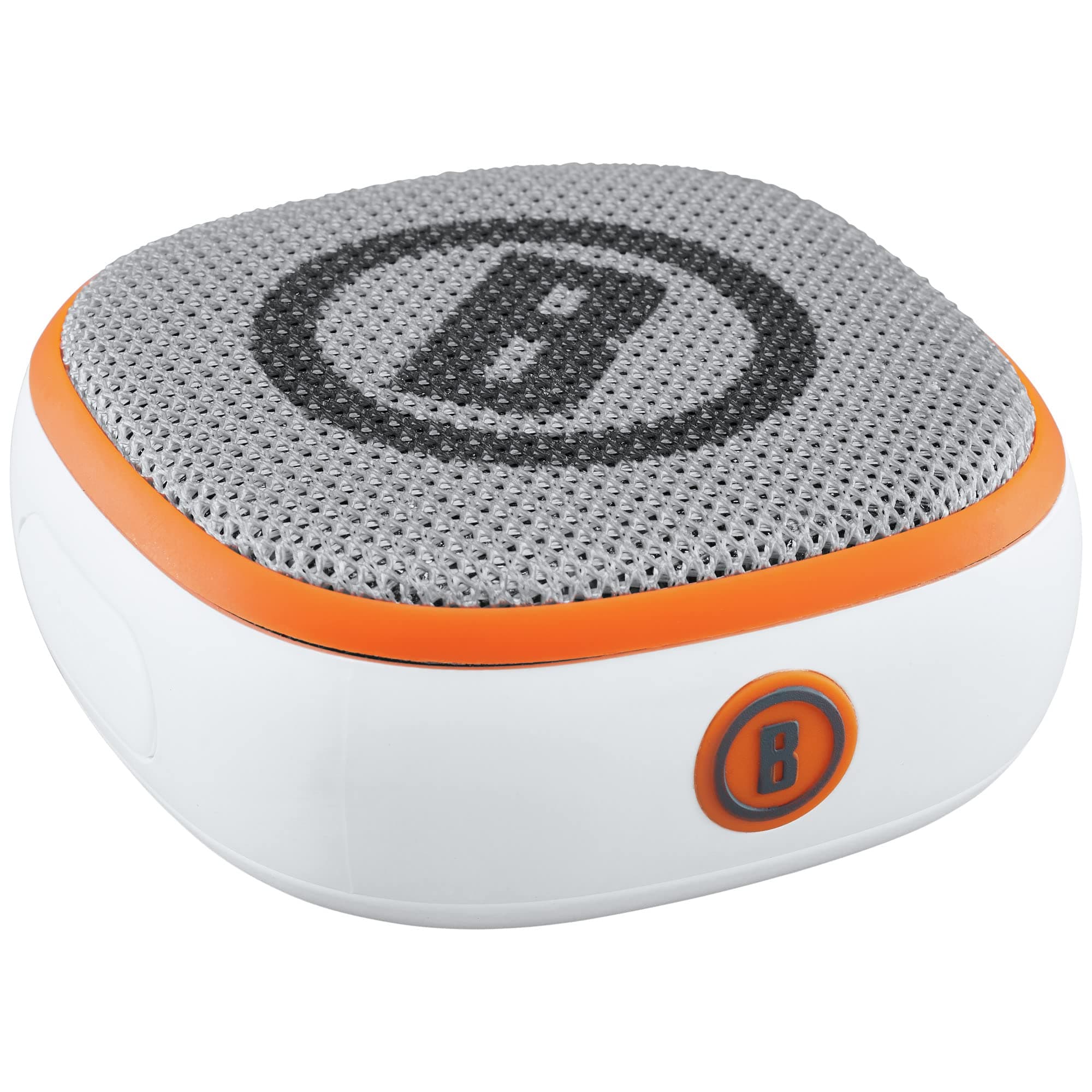 Disc Jockey -Bluetooth -Speaker, Lightweight Disk Golf -Speaker with Distance to Basket -GPS, White/Orange, Small
