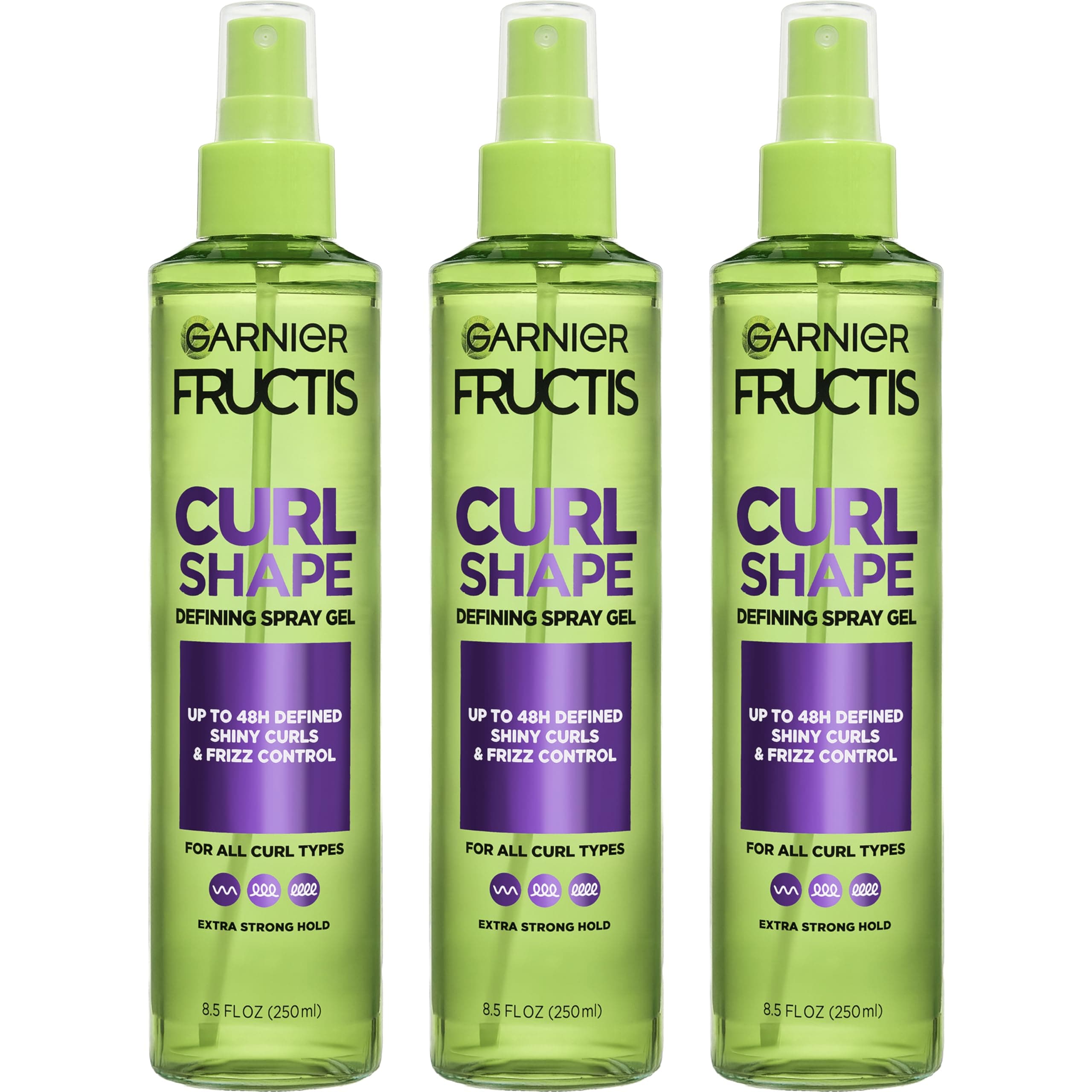 Fructis Style Curl Shape Defining Spray Gel for No Frizz, 8.5 Fl Oz, 3 Count (Packaging May Vary)